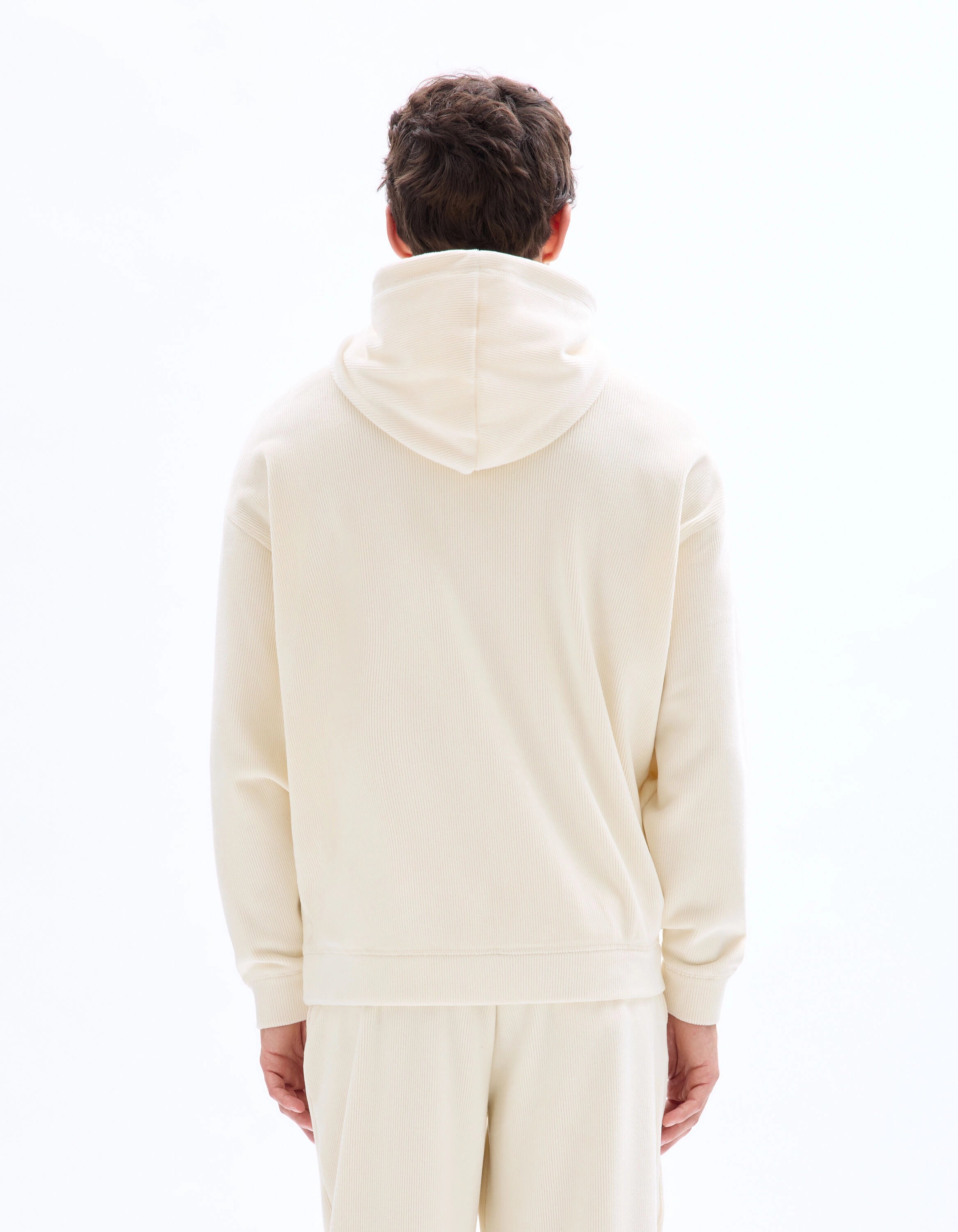 Celio_Ecru_Oversized Velour Hoodie_MEVELVET_ECRU_03