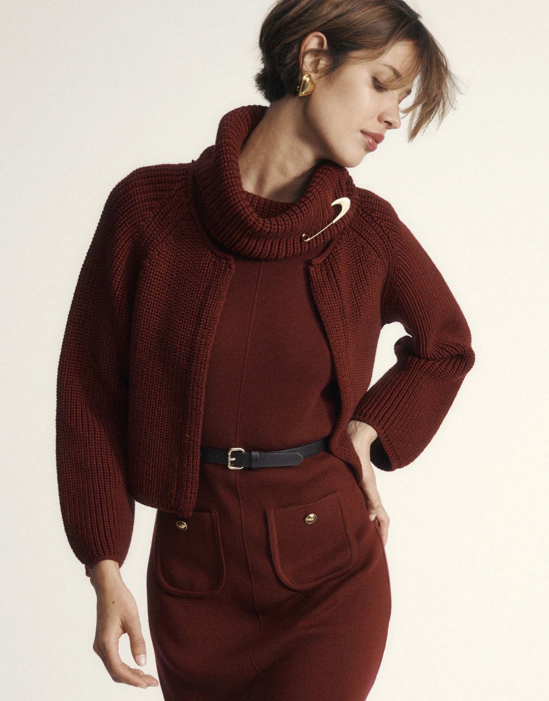 Luisa Spagnoli_Burgundy_Milda - Knit Bolero_MILDA_2405_01