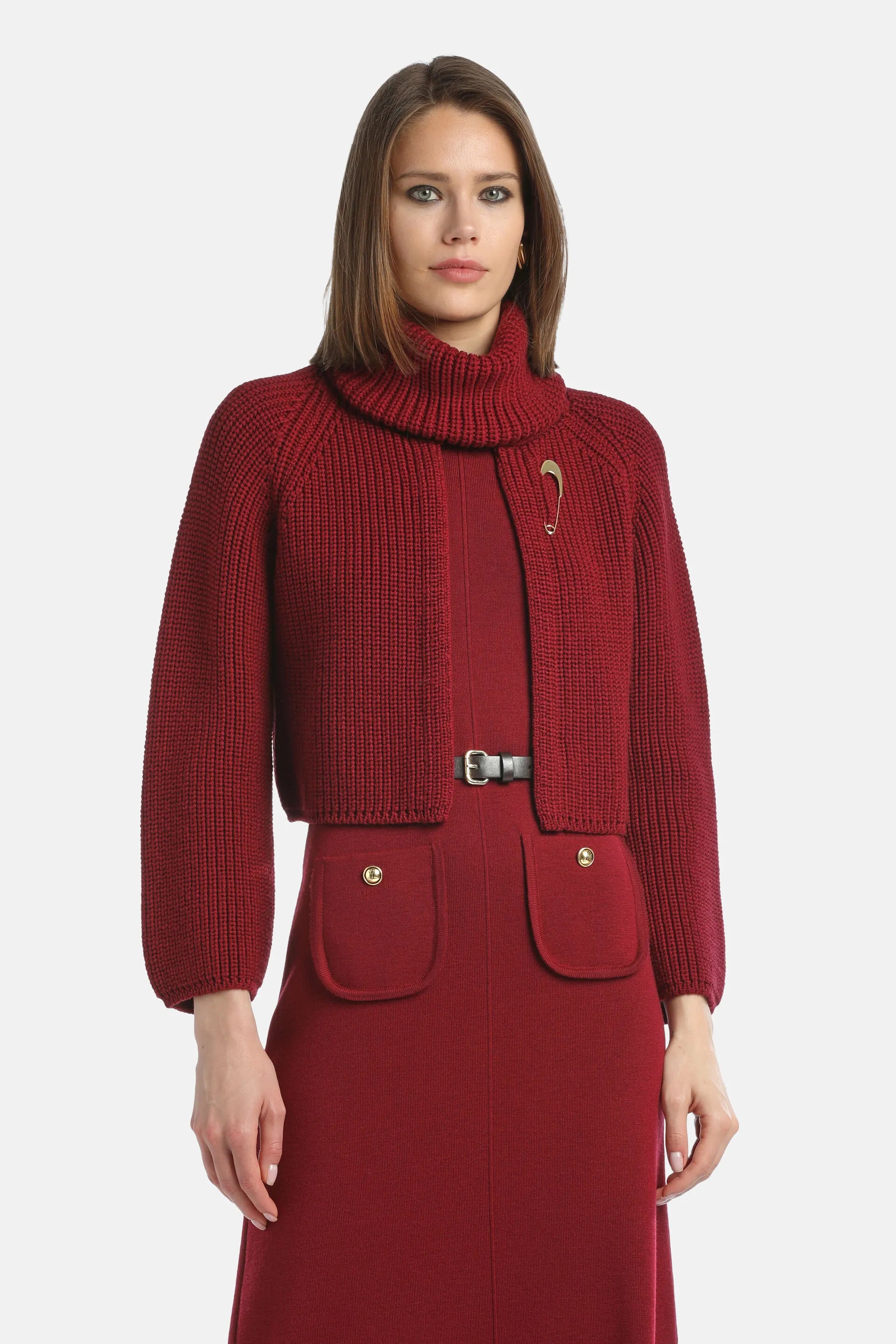 Luisa Spagnoli_Burgundy_Milda - Knit Bolero_MILDA_2405_02