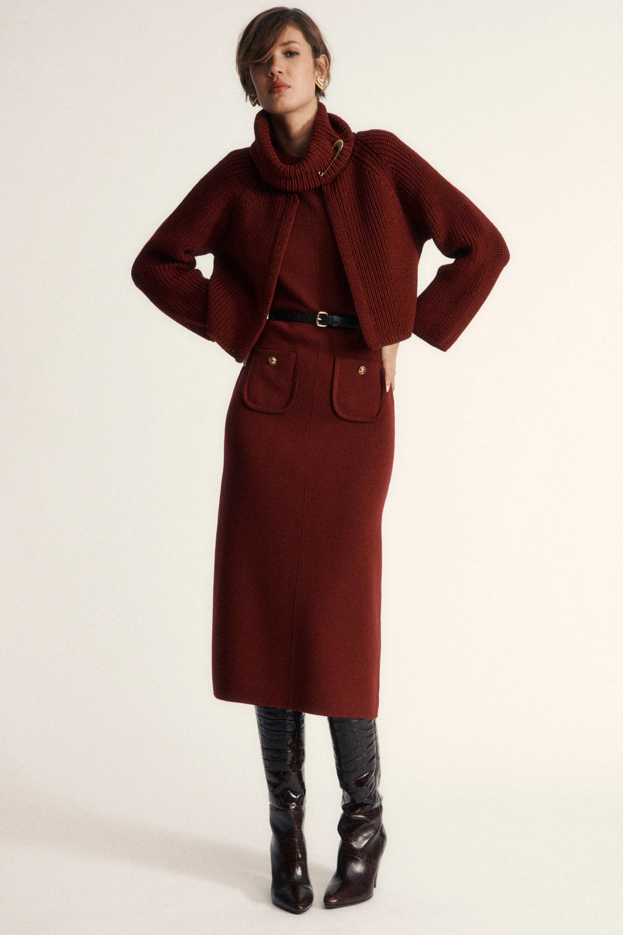 Luisa Spagnoli_Burgundy_Milda - Knit Bolero_MILDA_2405_06