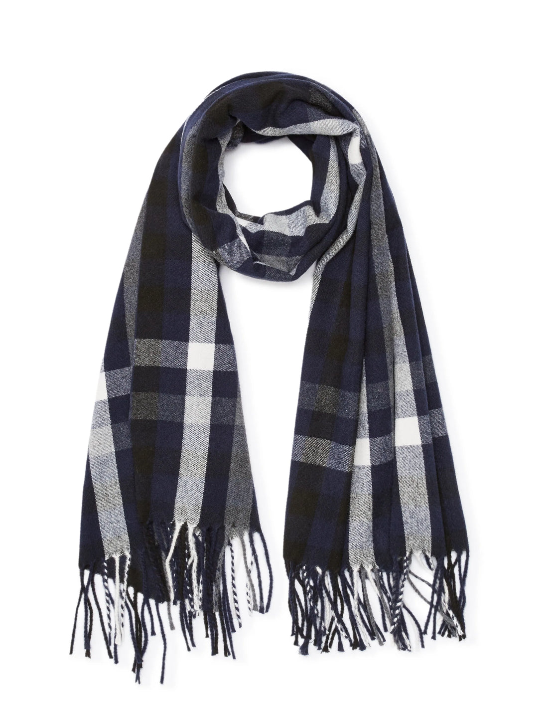 Celio_Navy_Warm Scarf with Fringes_MISCAFACE_NAVY_01