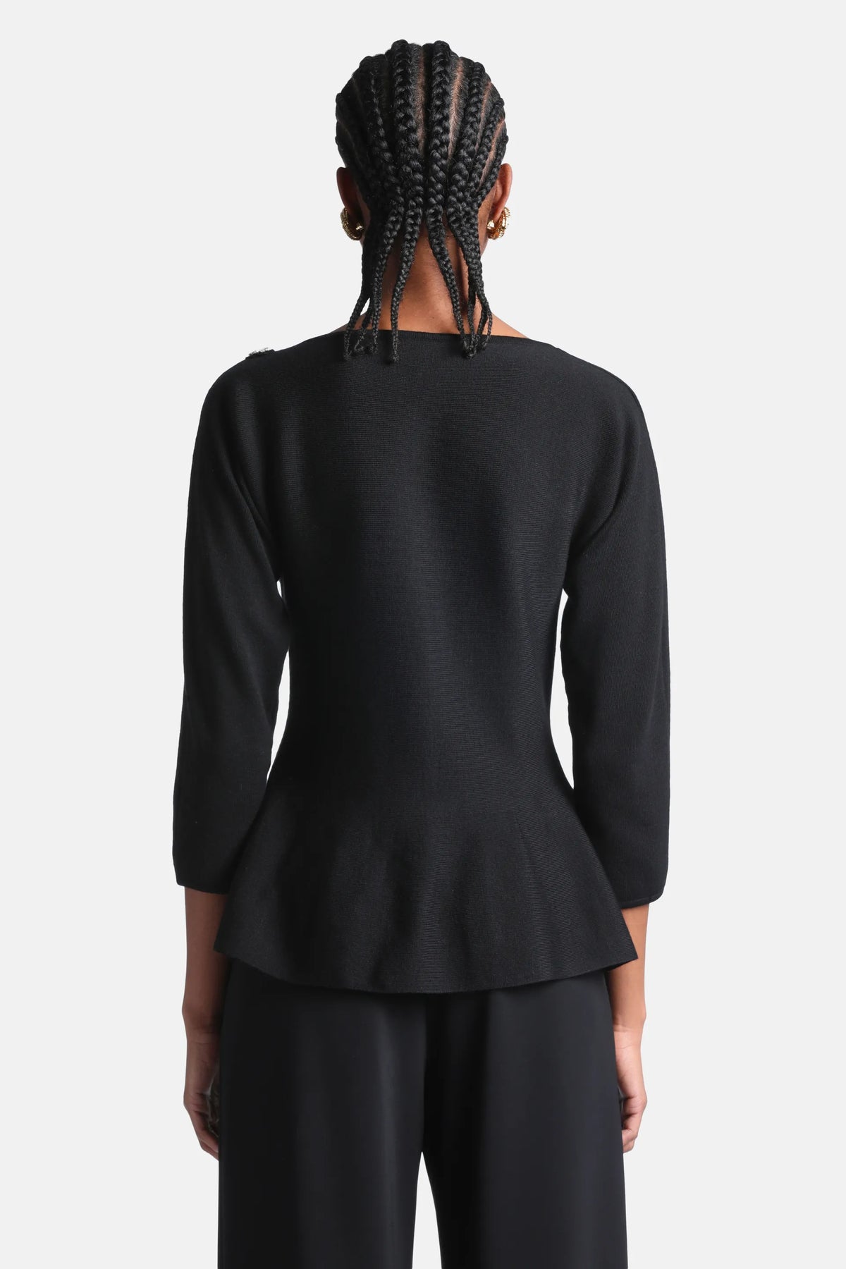 Luisa Spagnoli Nero Women Misterioso Embroidered Wool Sweater SKU: MISTERIOSO_0101 Image 02