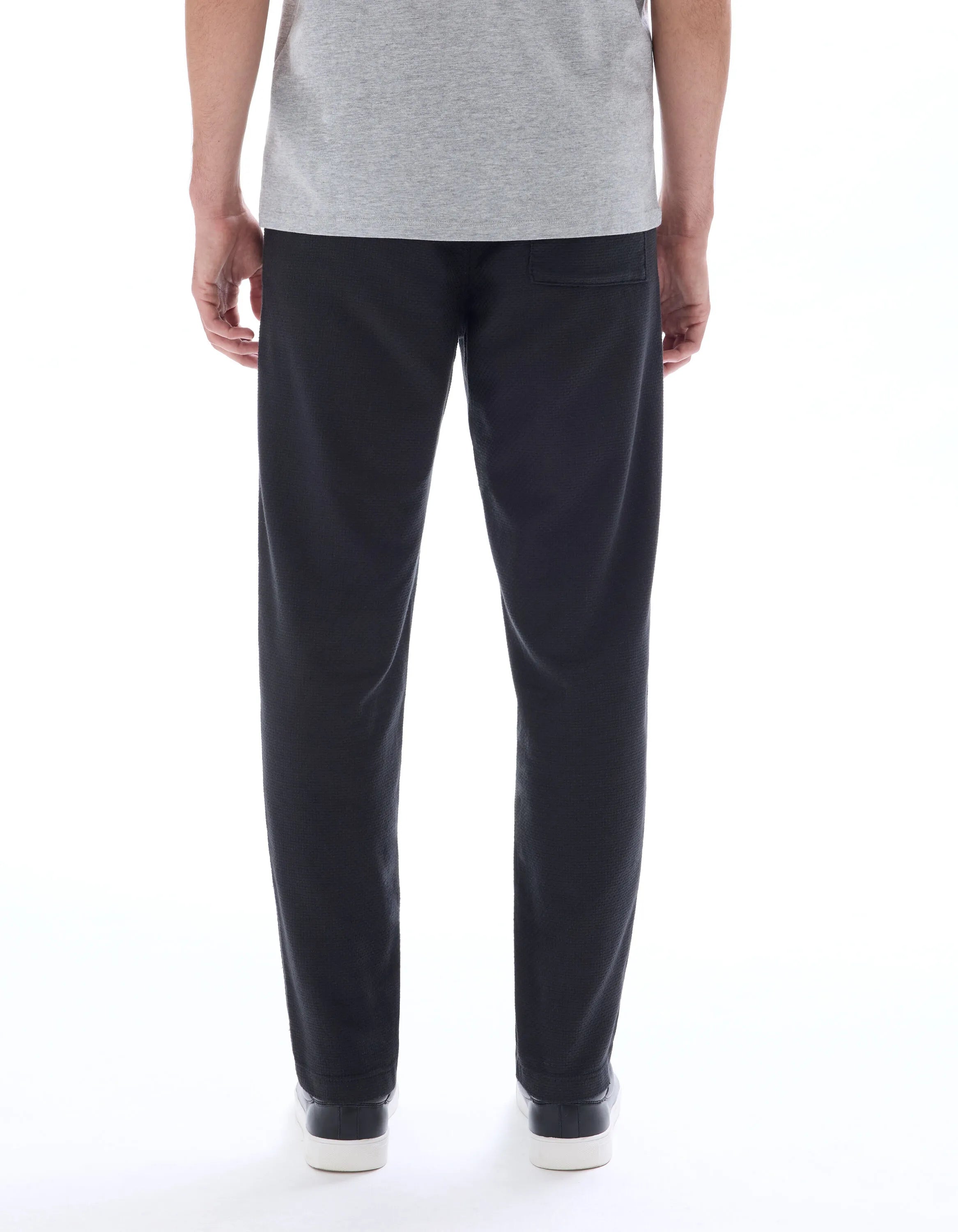 Celio_Black_100% Cotton Canvas Textured Slim Pants_MOCANVAS_BLACK_03