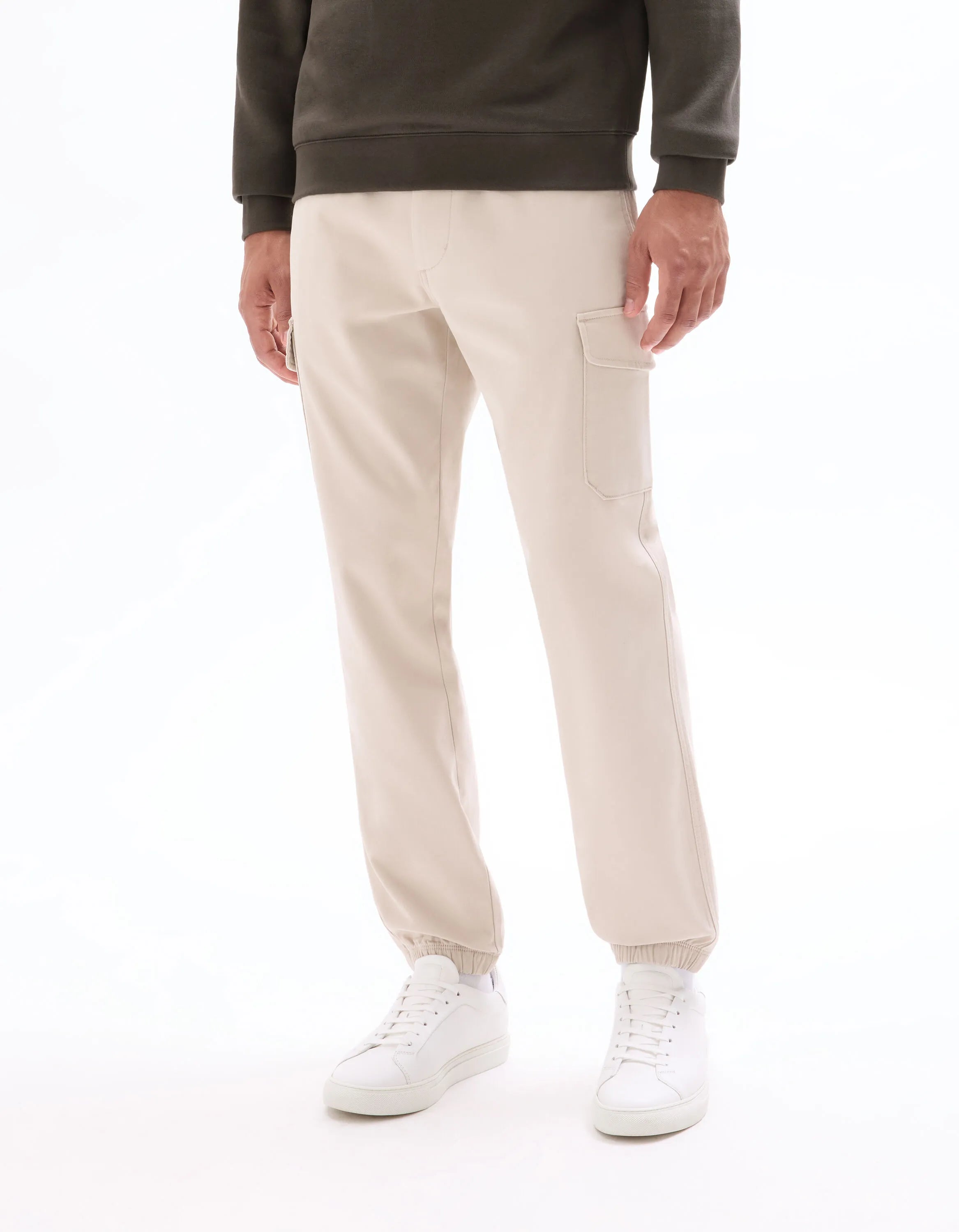 Celio_Beige Clair_Stretch Cotton Straight Cargo Pants_MOGO_BEIGE CLAIR_02