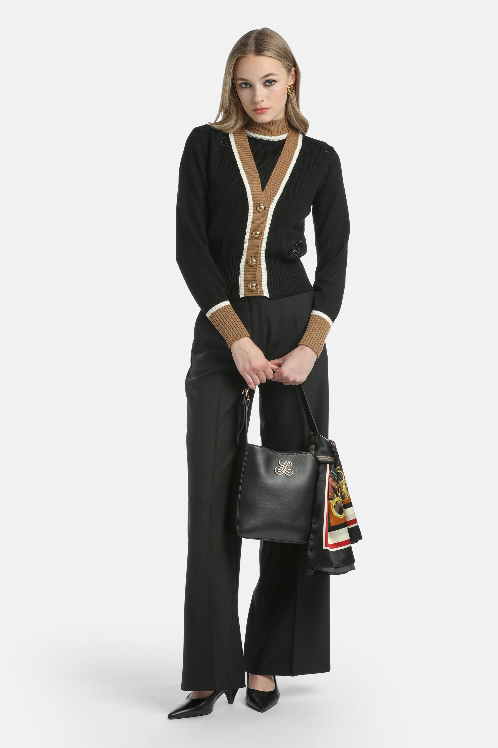 Luisa Spagnoli_Nero/Biscotto/Panna_Monoposto - Embroidered Cardigan_MONOPOSTO_0101 2246 0202_05