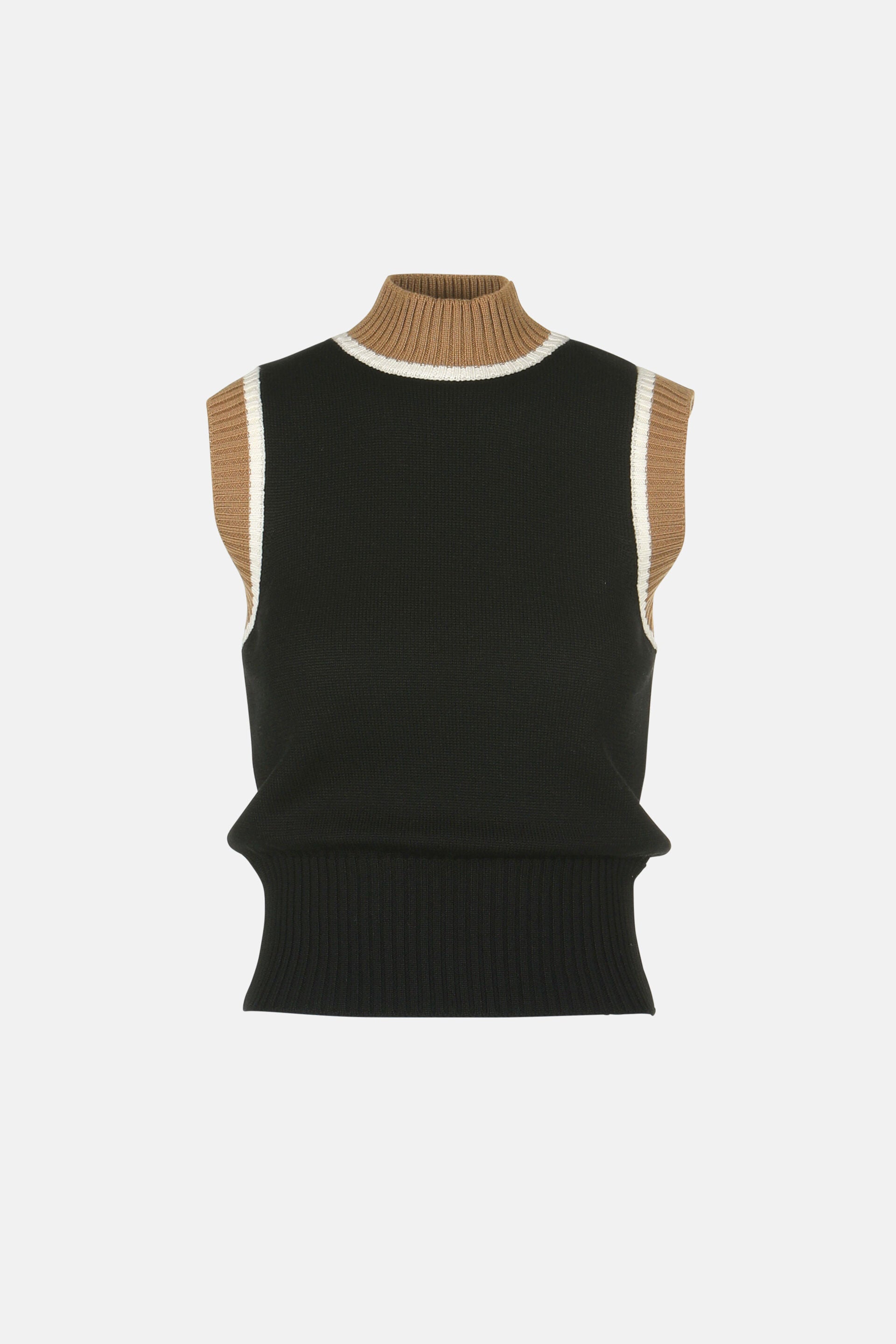 Luisa Spagnoli_Nero/Biscotto/Panna_Montuoso - Knit Top_MONTUOSO_0101 2246 0202_05
