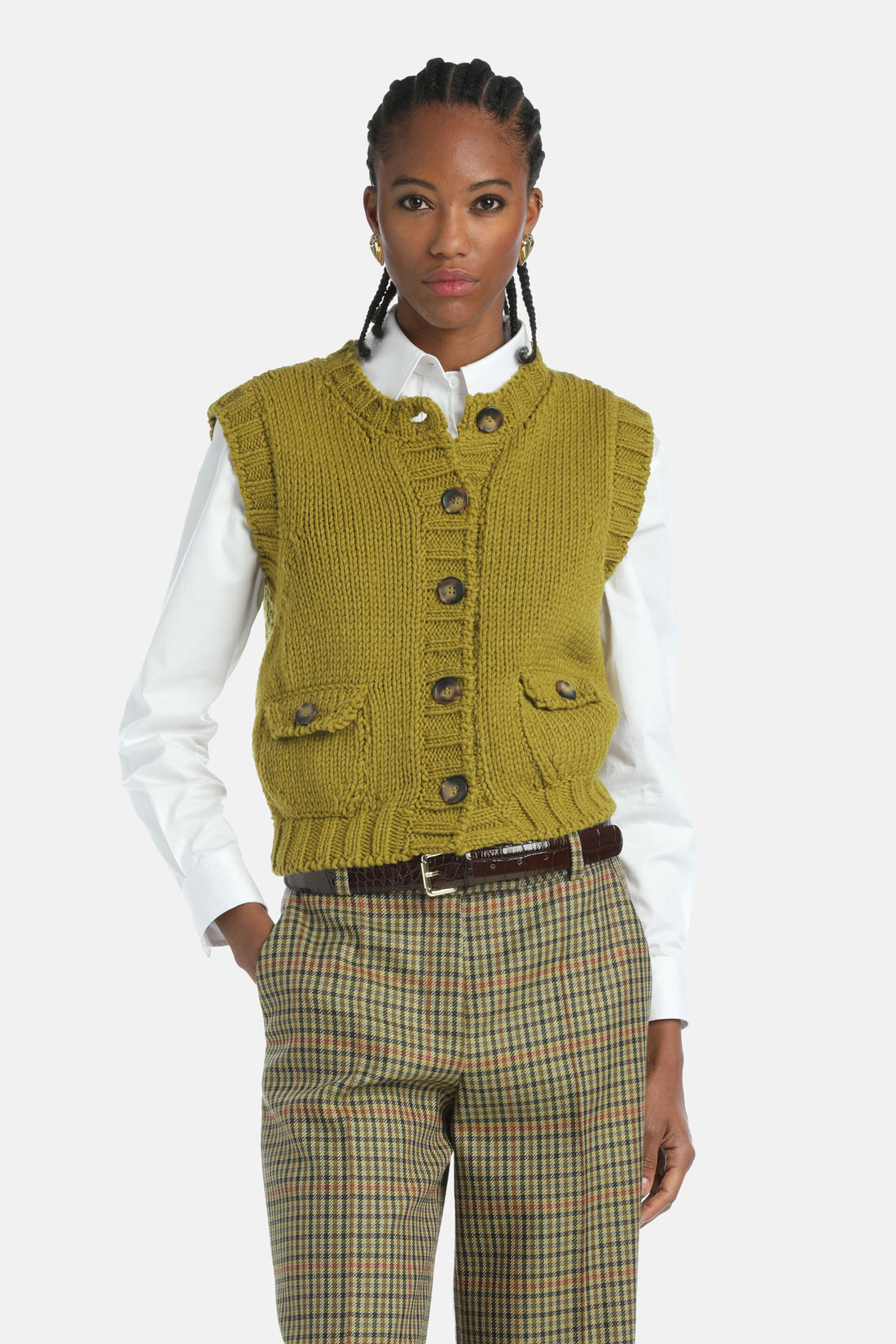 Luisa Spagnoli_Verde_Motoria - Knit Vest_MOTORIA_0563_01