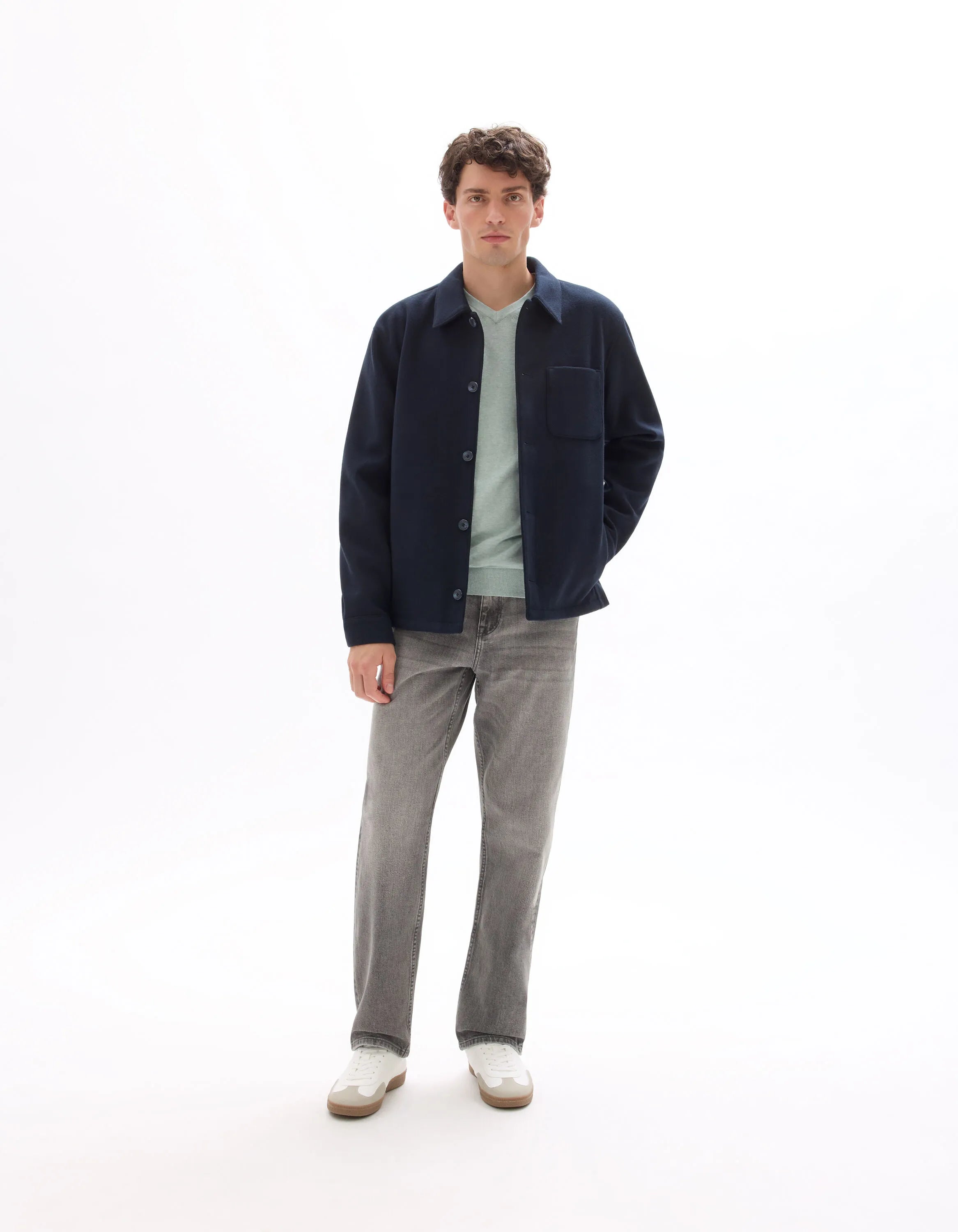 Celio_Dark Navy_Unlined Knitted Jacket_MUBIAISHRT_DARK NAVY_01
