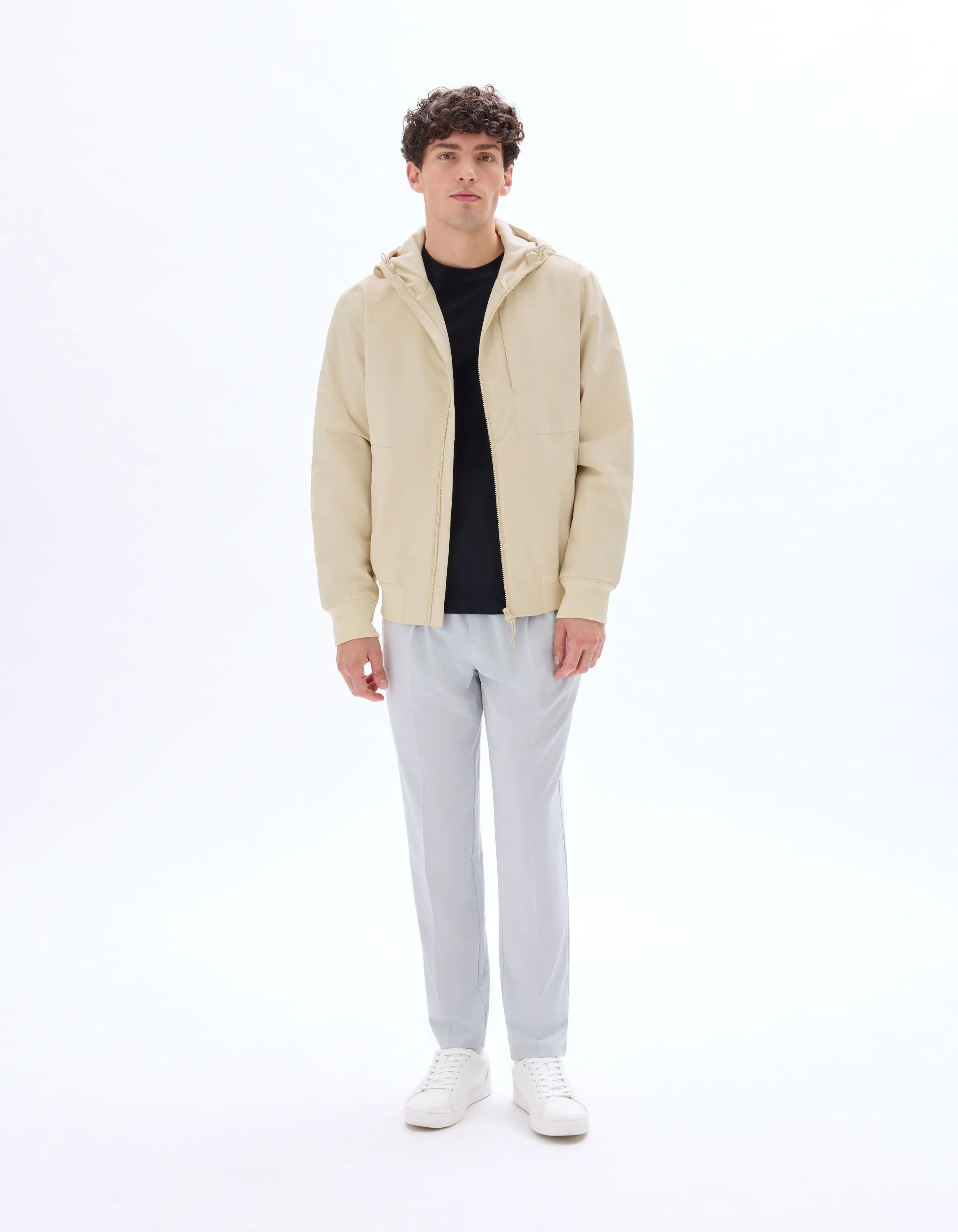 Celio_Beige_Hooded Jacket_MULEAG_BEIGE_01