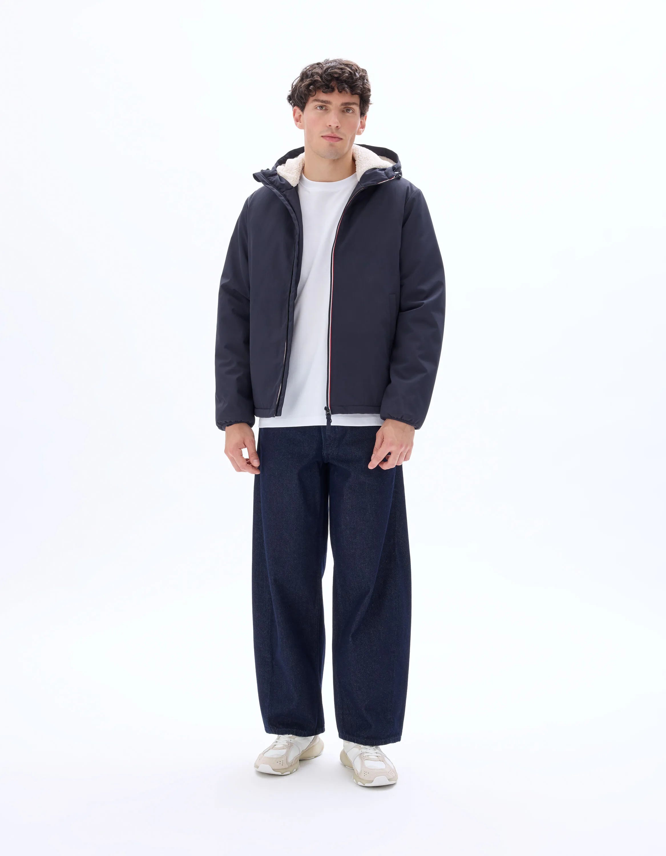 Celio_Dark Navy_Sherpa-Lined Hooded Jacket_MUTEKSHRT_DARK NAVY_01
