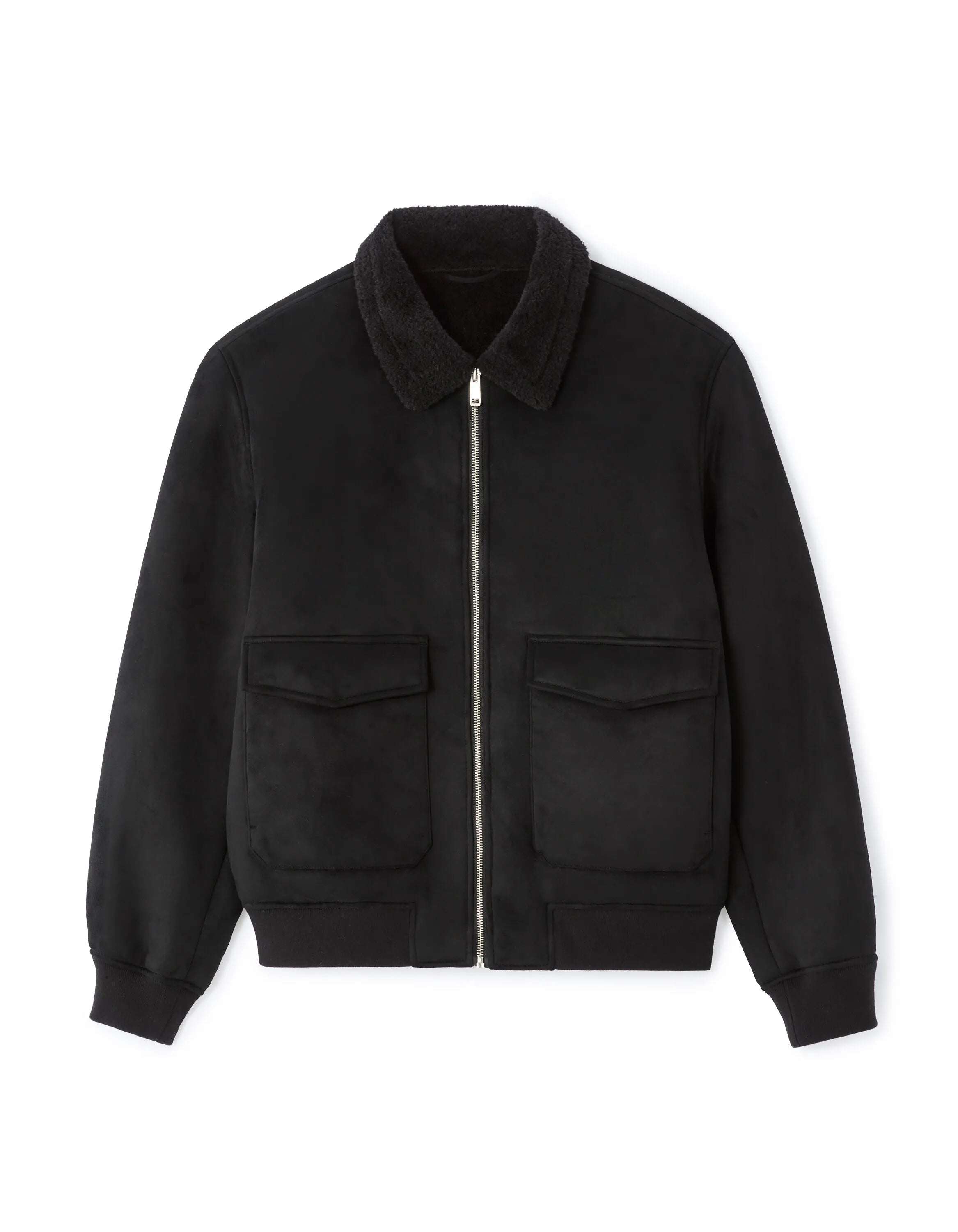 Celio_Black_Faux Suede Bomber Jacket - Black_MUTORONTO_BLACK_01