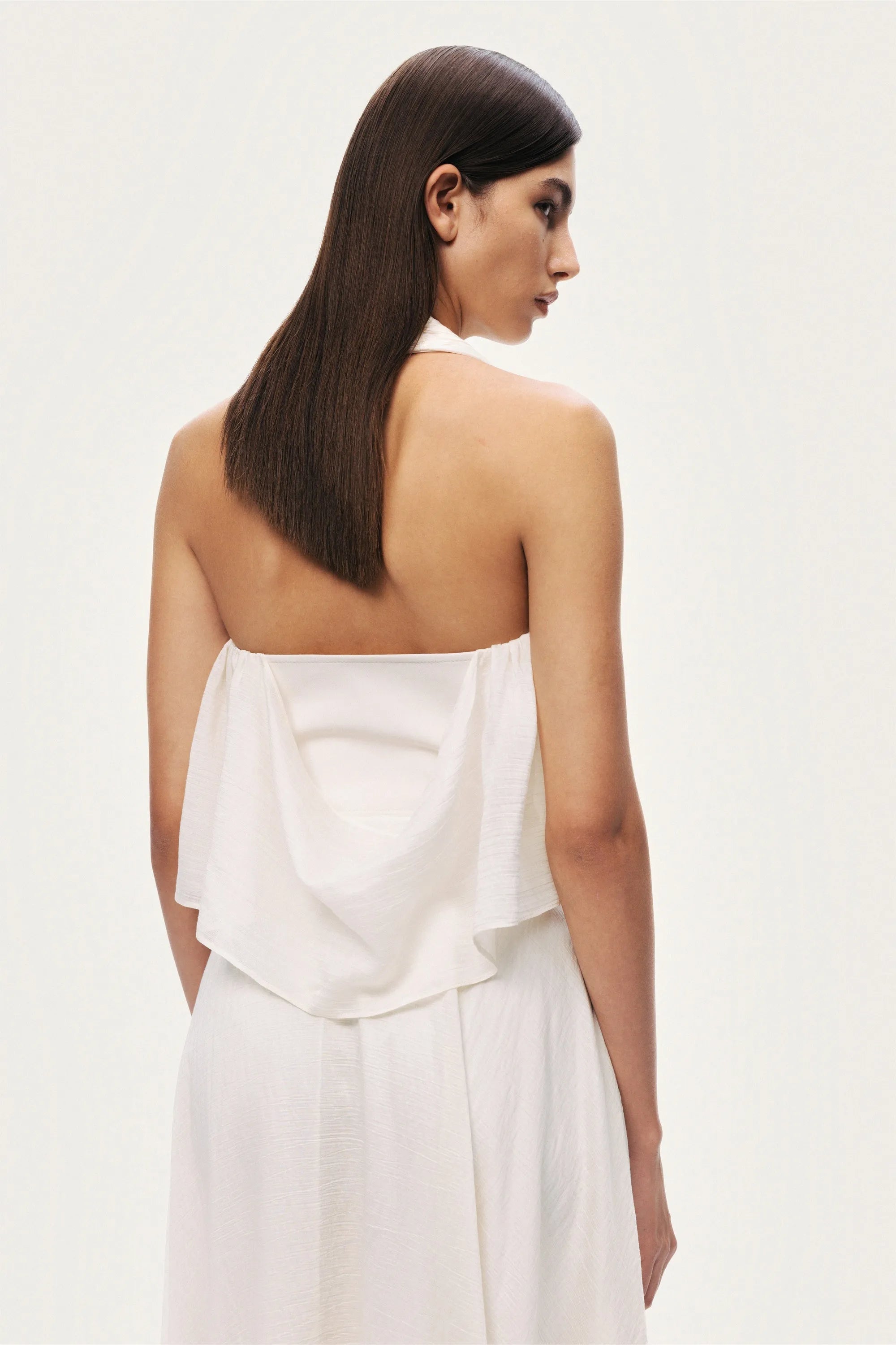 Nocturne White Women Floral Detail Halterneck Bustier SKU: N26YN19020_0001 Image 06