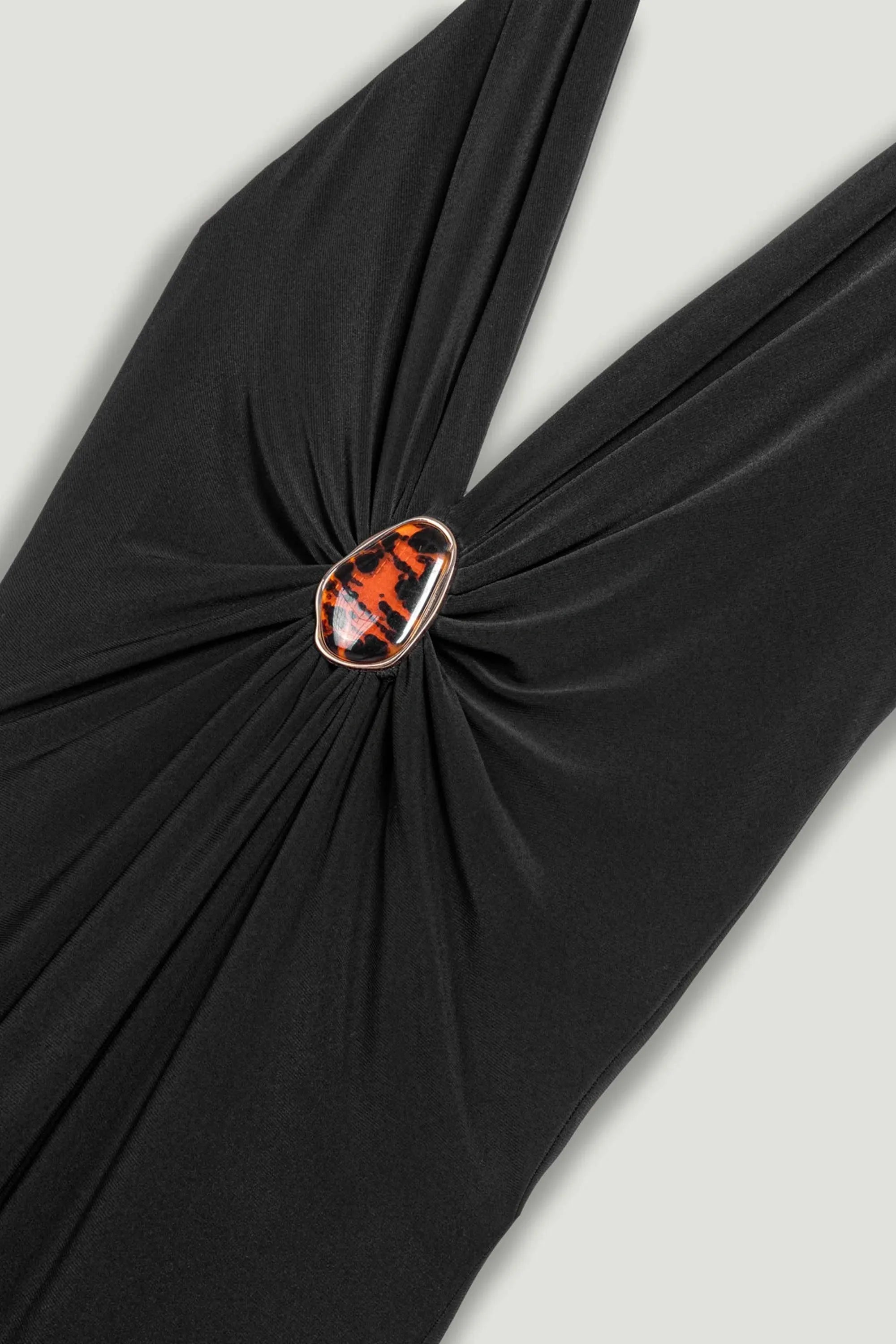 Nocturne Black Women Halter-Neck Draped Maxi Dress SKU: N26YN2738_0002 Image 10