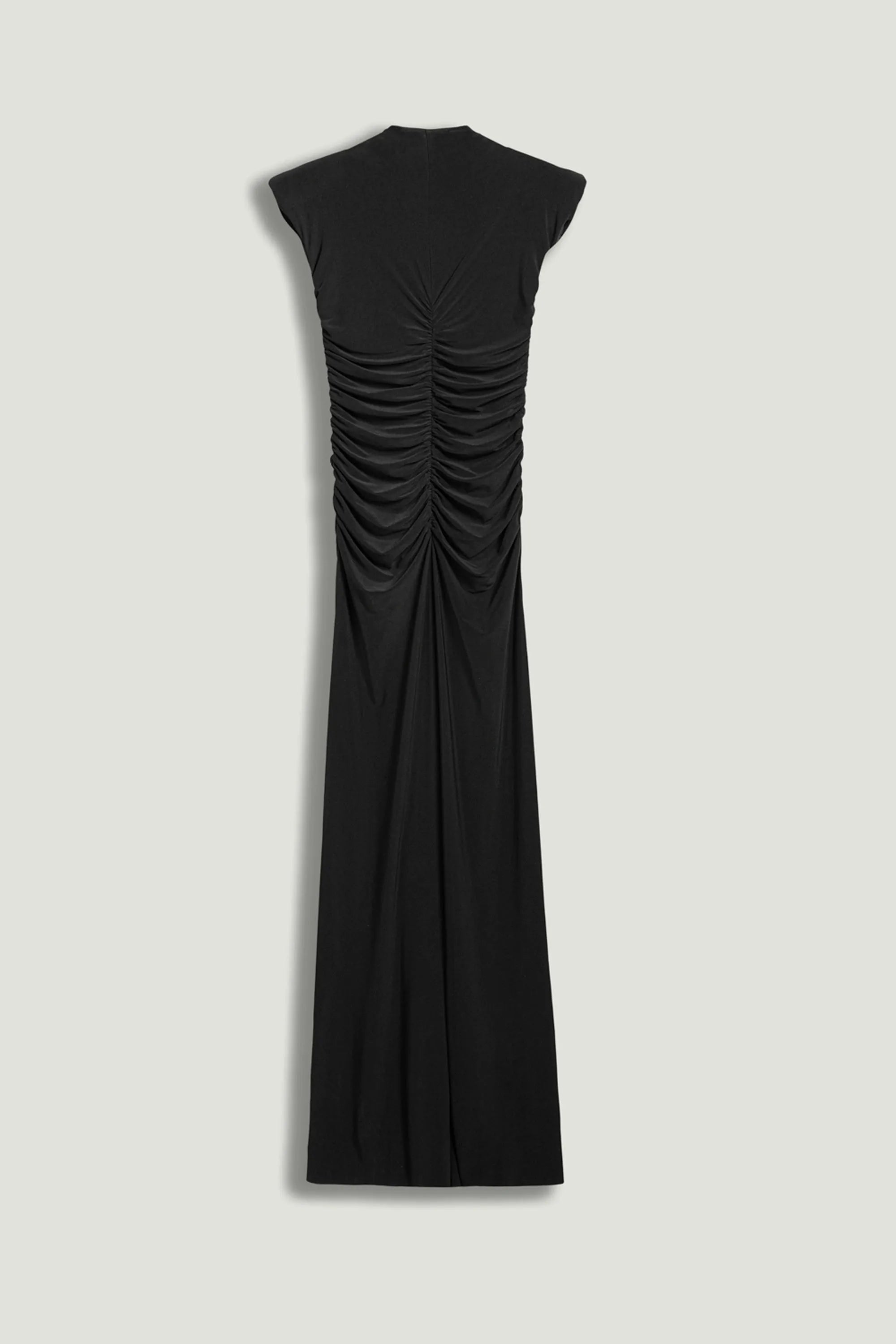 Nocturne Black Women Ruched Deep V-Neck Maxi Dress SKU: N26YN2743_0002 Image 09