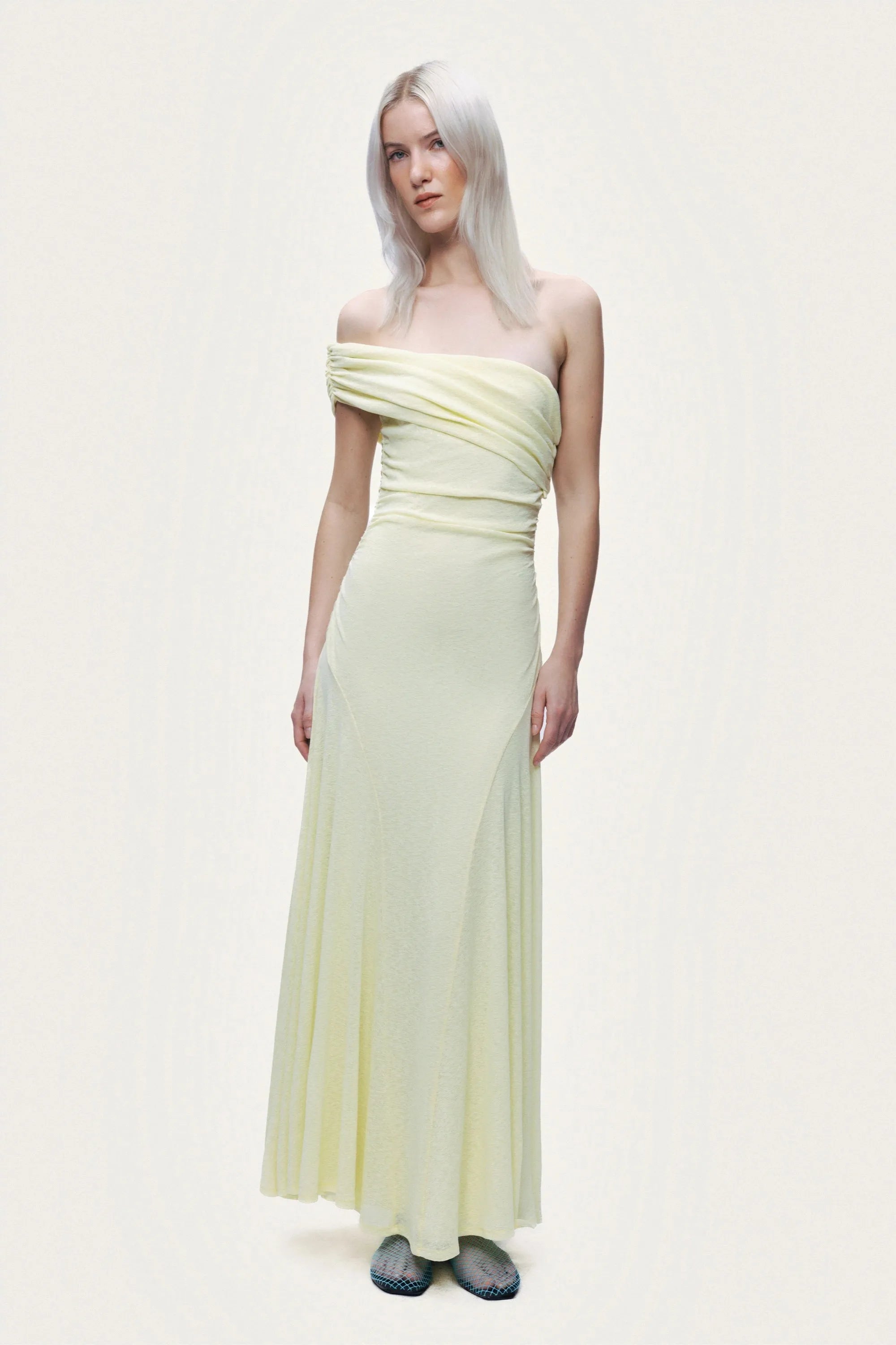 Nocturne Yellow Women Sleeveless Maxi Dress SKU: N26YN2783_0013 Image 02