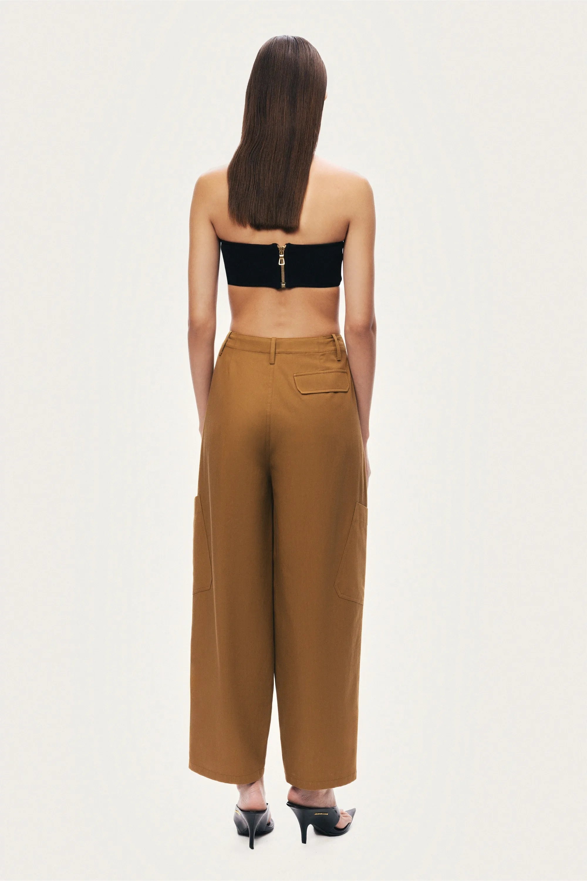 Nocturne Camel Women High-Waisted Cargo Pocket Pants SKU: N26YN3473_0053 Image 06