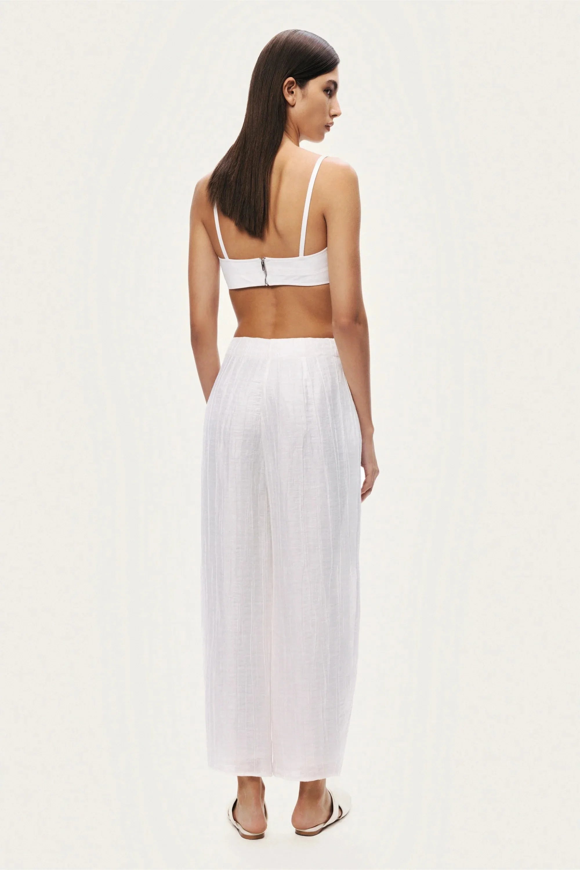 Nocturne White Women Relaxed Linen Pants SKU: N26YN3485_0001 Image 07