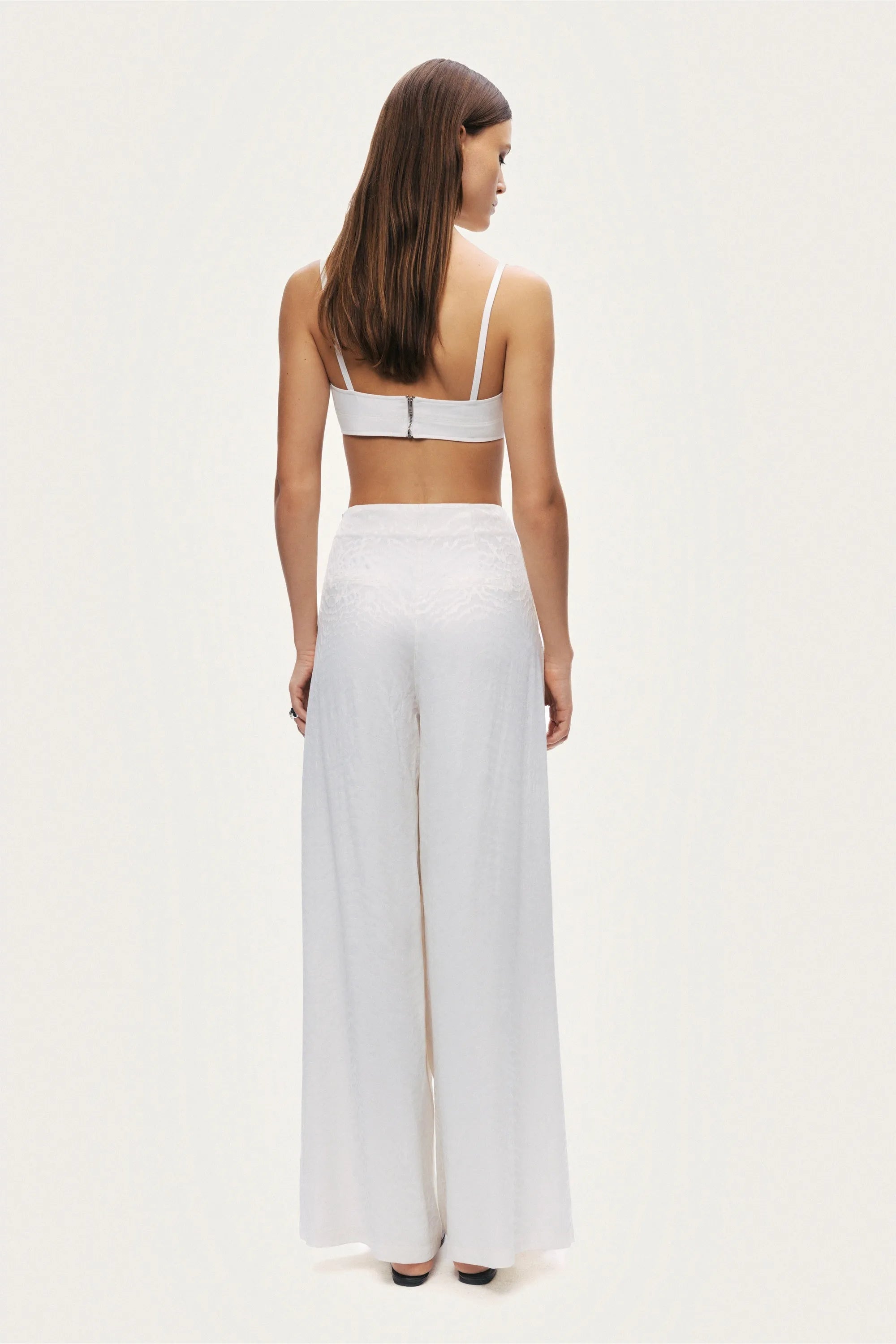 Nocturne Off-White Women Lace-Up Wide-Leg Pants SKU: N26YN3501_0014 Image 05