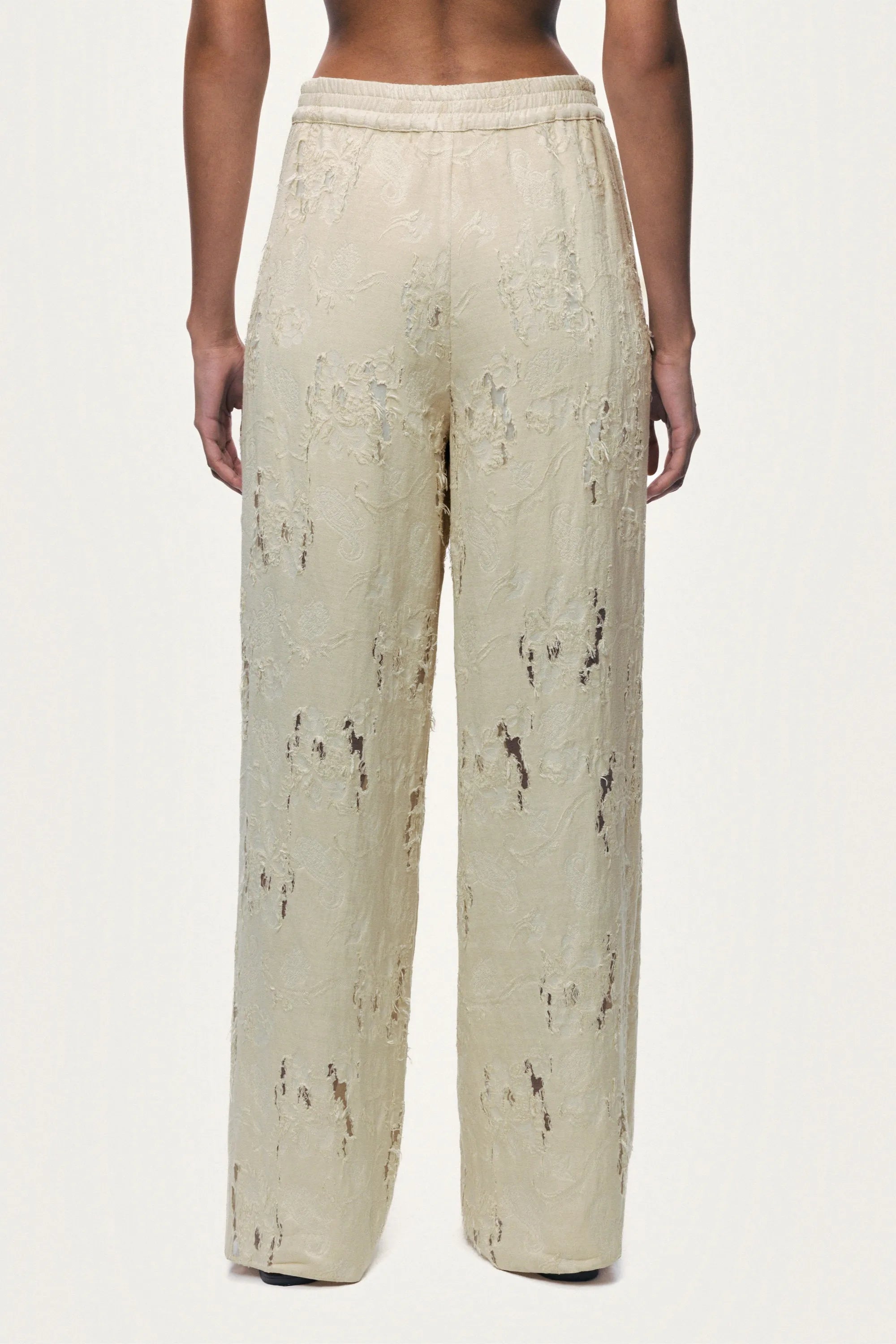 Nocturne Off-White Women Jacquard Wide-Leg Trousers SKU: N26YN3504_0014 Image 04