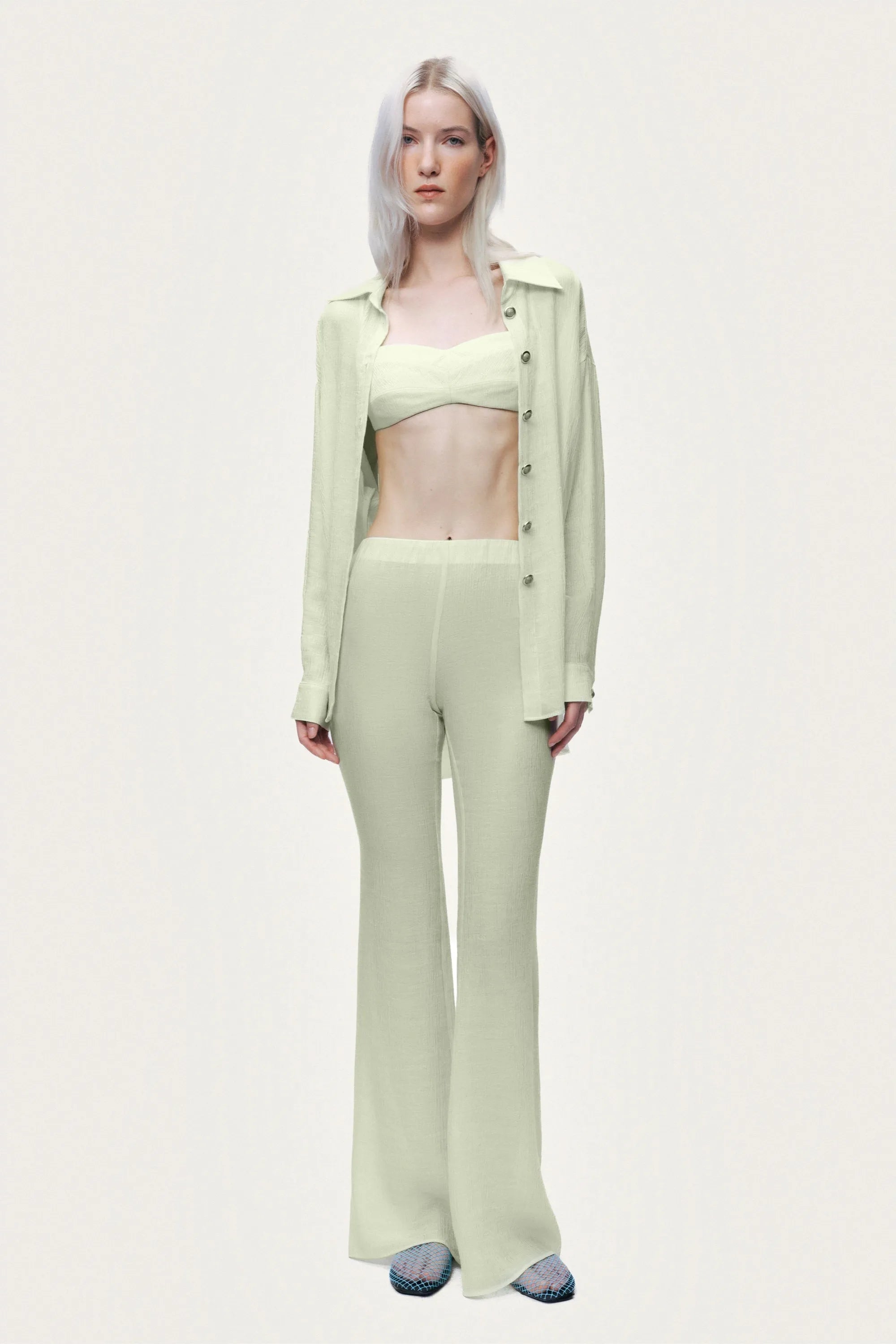 Nocturne Multi-Coloured Women High-Waist Flare Trousers SKU: N26YN3511_0120 Image 03