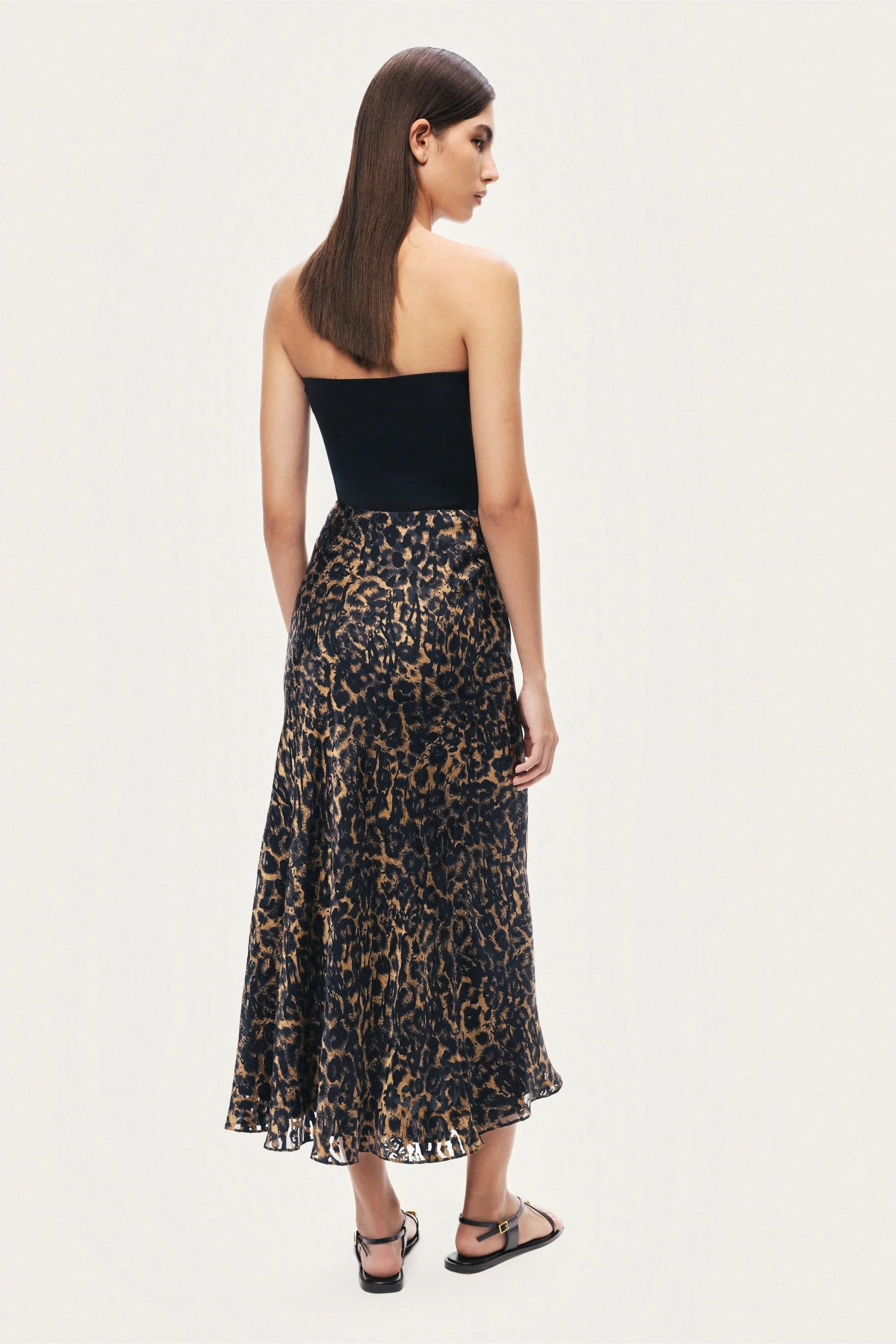Nocturne Multi-Coloured Women Printed Leopard Midi Skirt SKU: N26YN4255_0007 Image 05