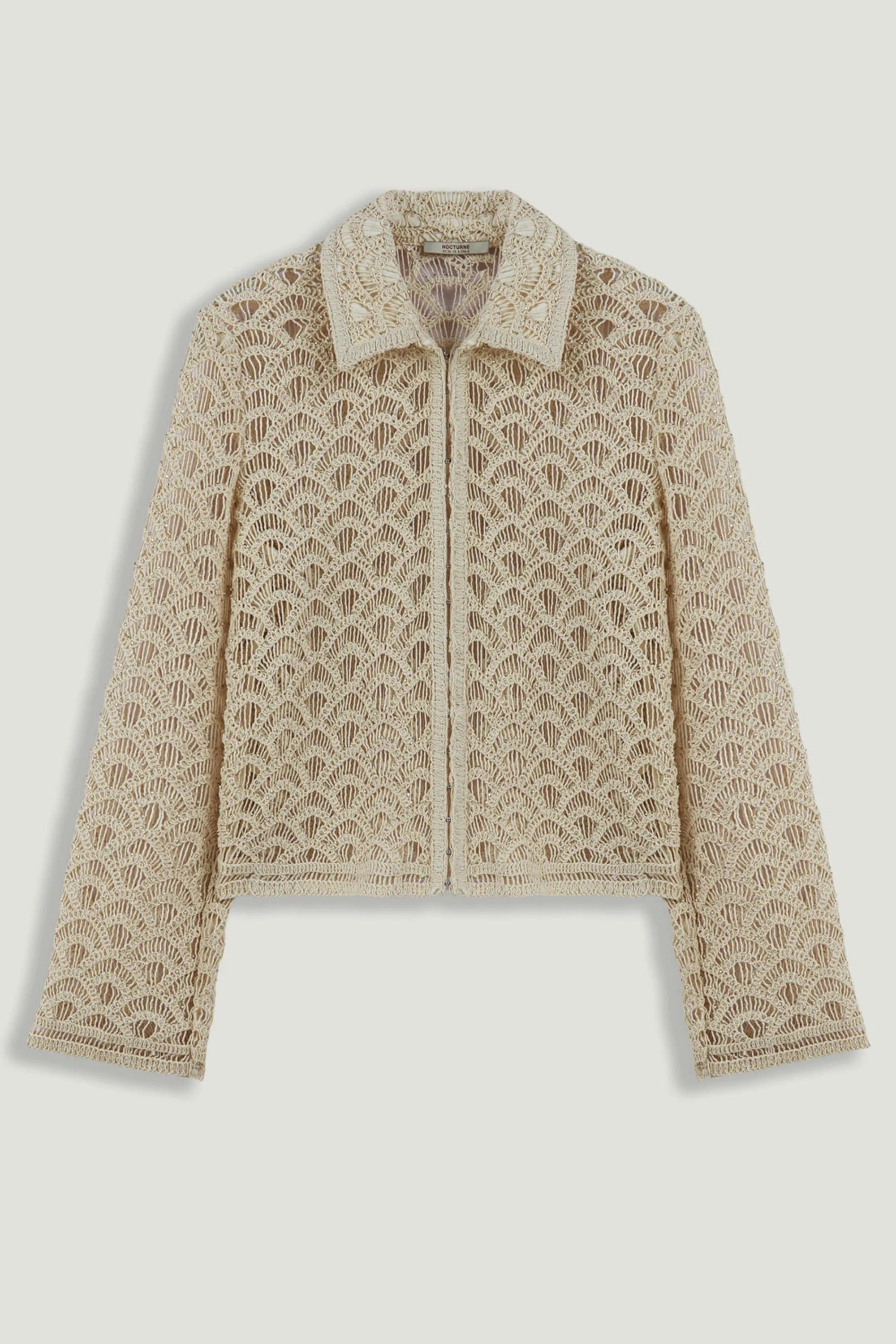 Nocturne Off-White Women Cropped Lace Jacket SKU: N26YN5375_0014 Image 01