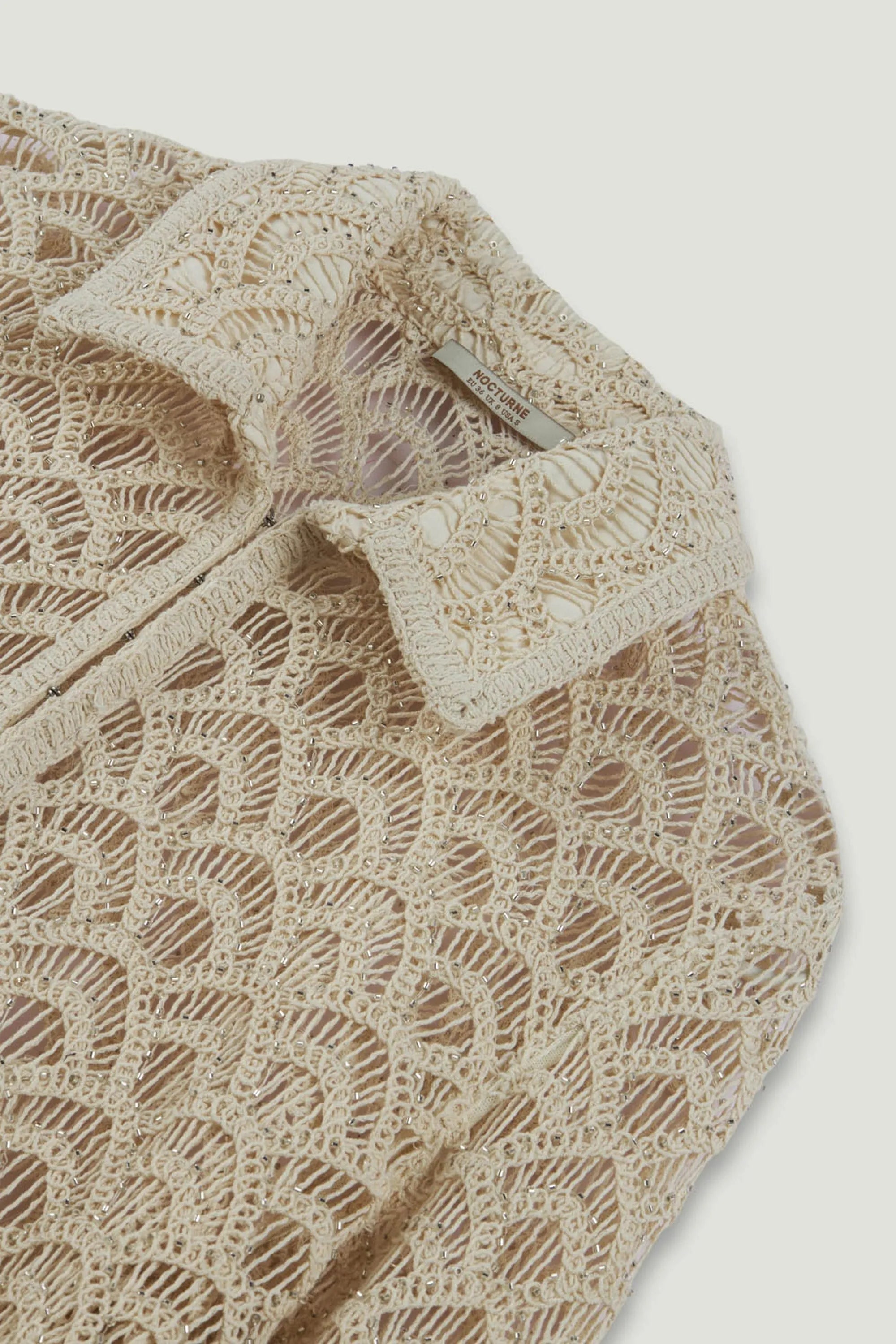 Nocturne Off-White Women Cropped Lace Jacket SKU: N26YN5375_0014 Image 08