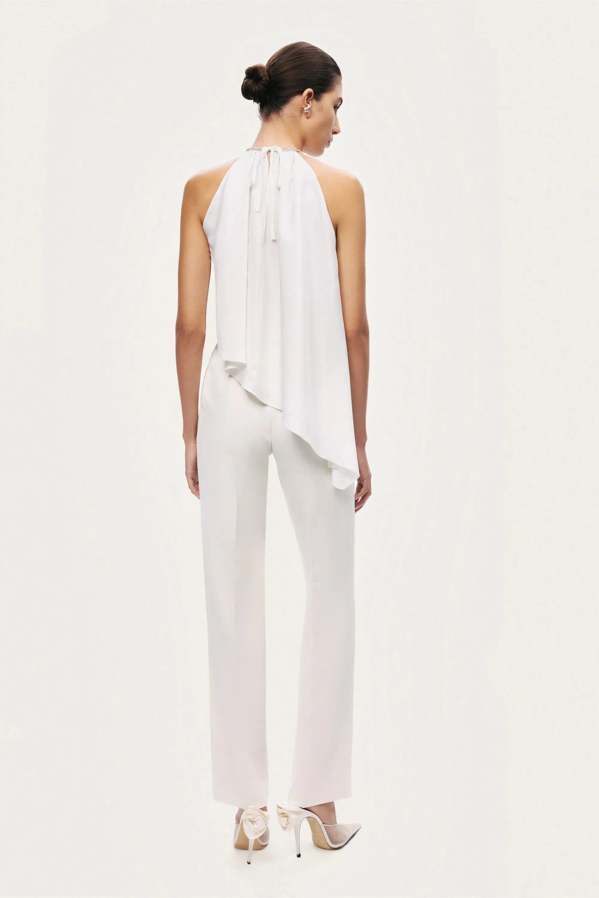 Nocturne White Women Embellished Halter Blouse SKU: N26YN6219_0001 Image 07
