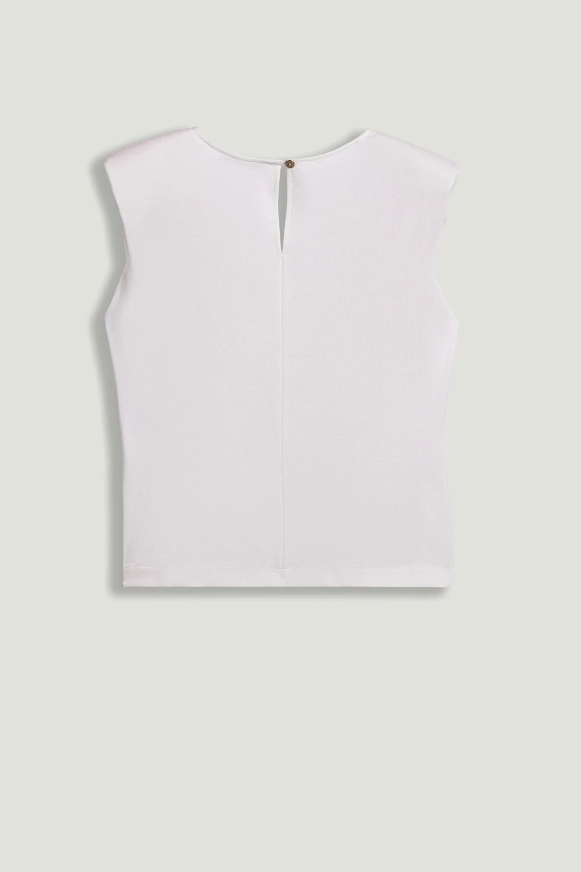 Nocturne Off-White Women Sleeveless Buckle-Detail Blouse SKU: N26YN6226_0014 Image 10