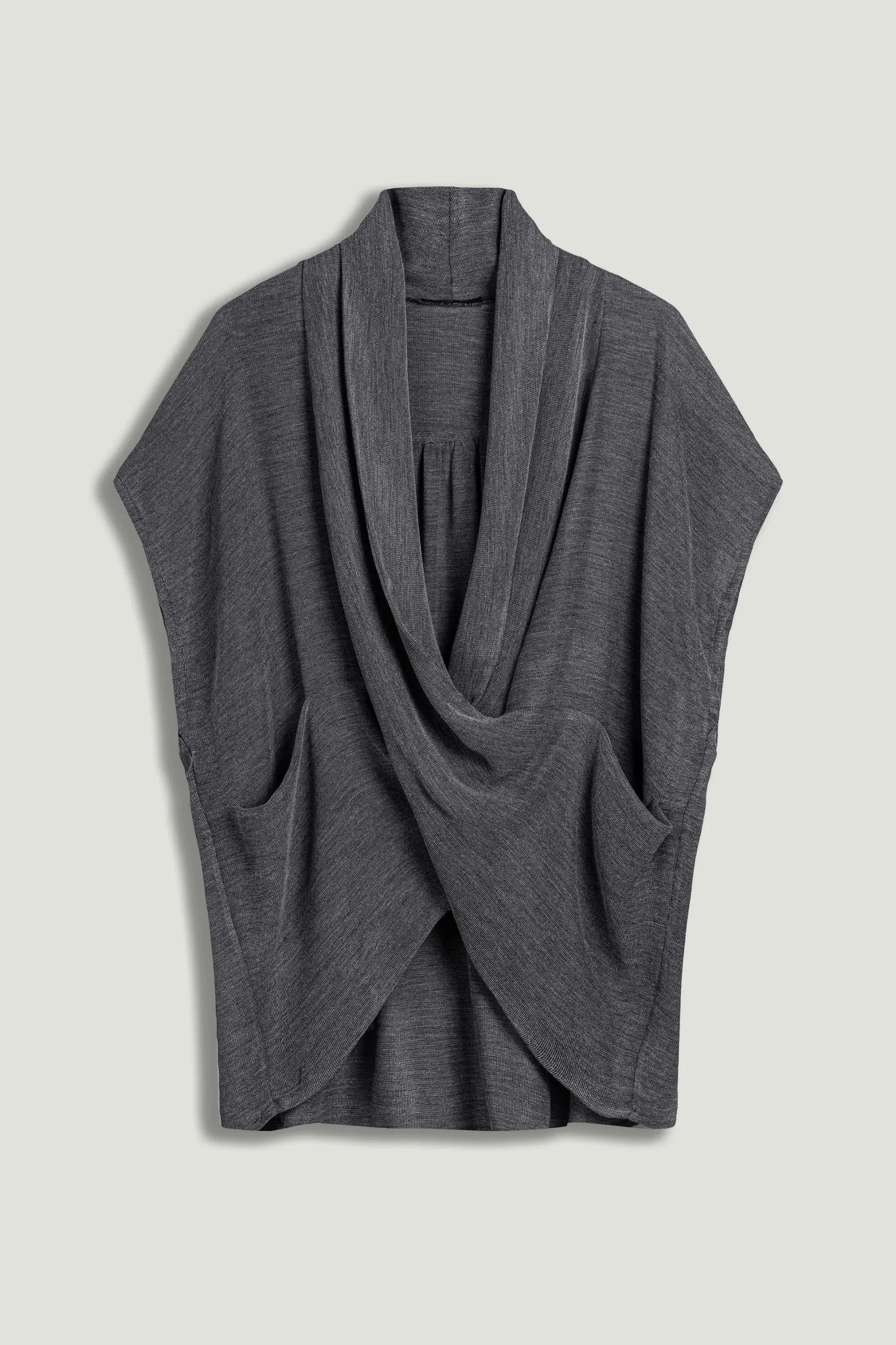 Nocturne Grey Women Draped Wrap Blouse SKU: N26YN6238_0008 Image 01
