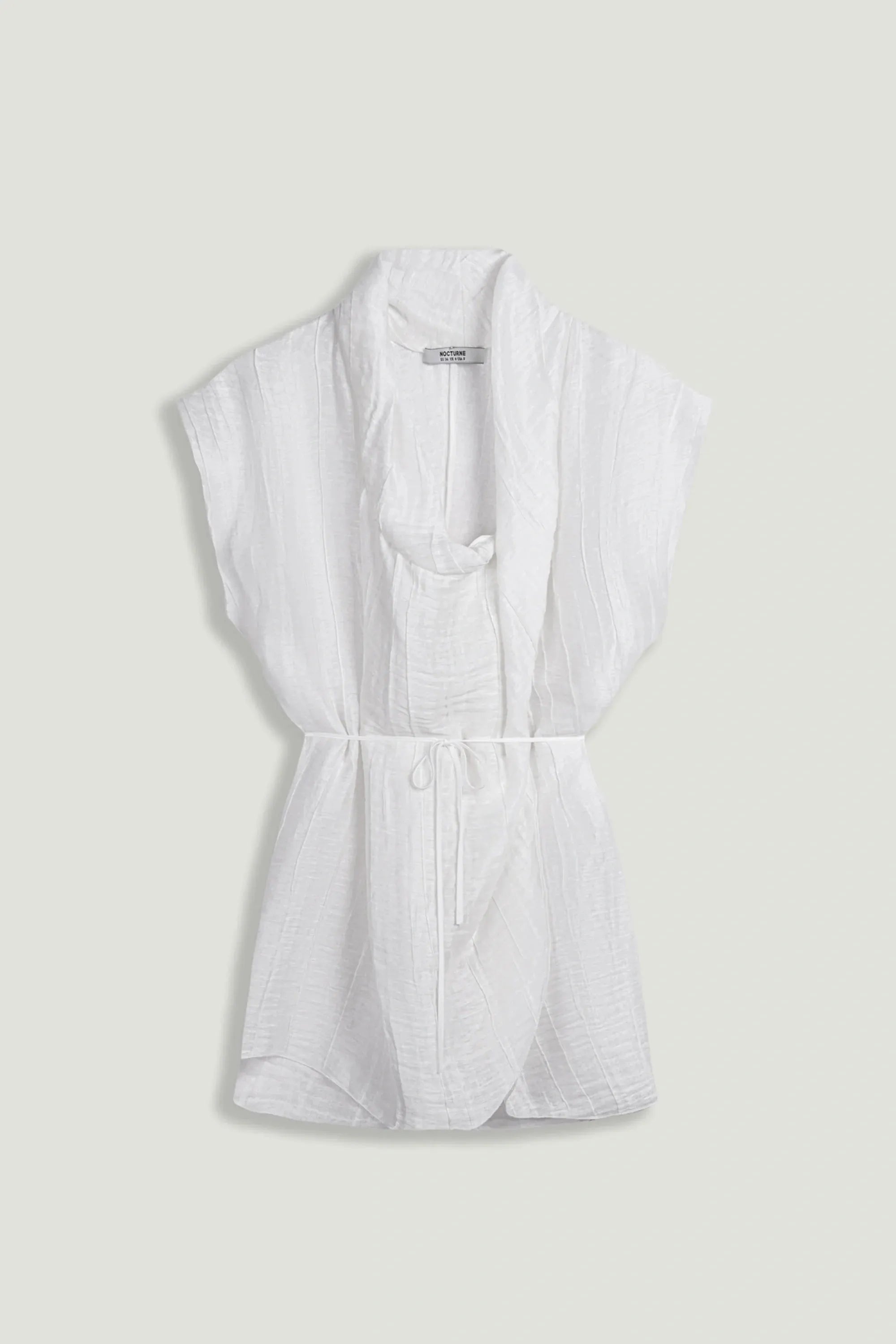 Nocturne White Women Sheer Belted Vest SKU: N26YN7084_0001 Image 01