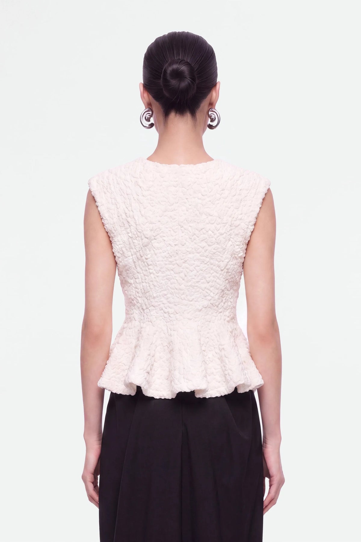 Nocturne Off-White Women Accessory Detail Crew Neck Knit Top SKU: N27KD50201_0014 Image 03