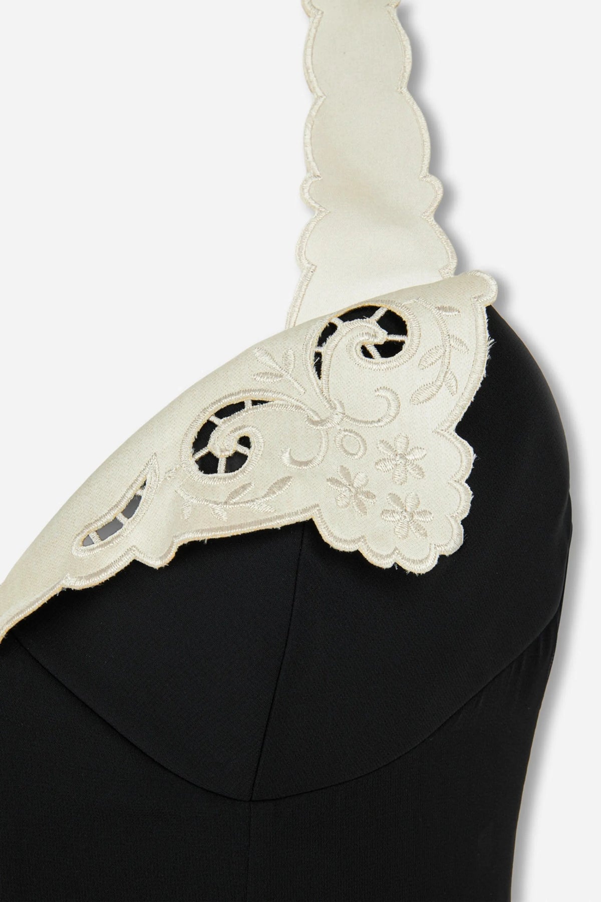 Nocturne Black Women Embroidery Detail Tulle Maxi Dress SKU: N27KN2842_0002 Image 07