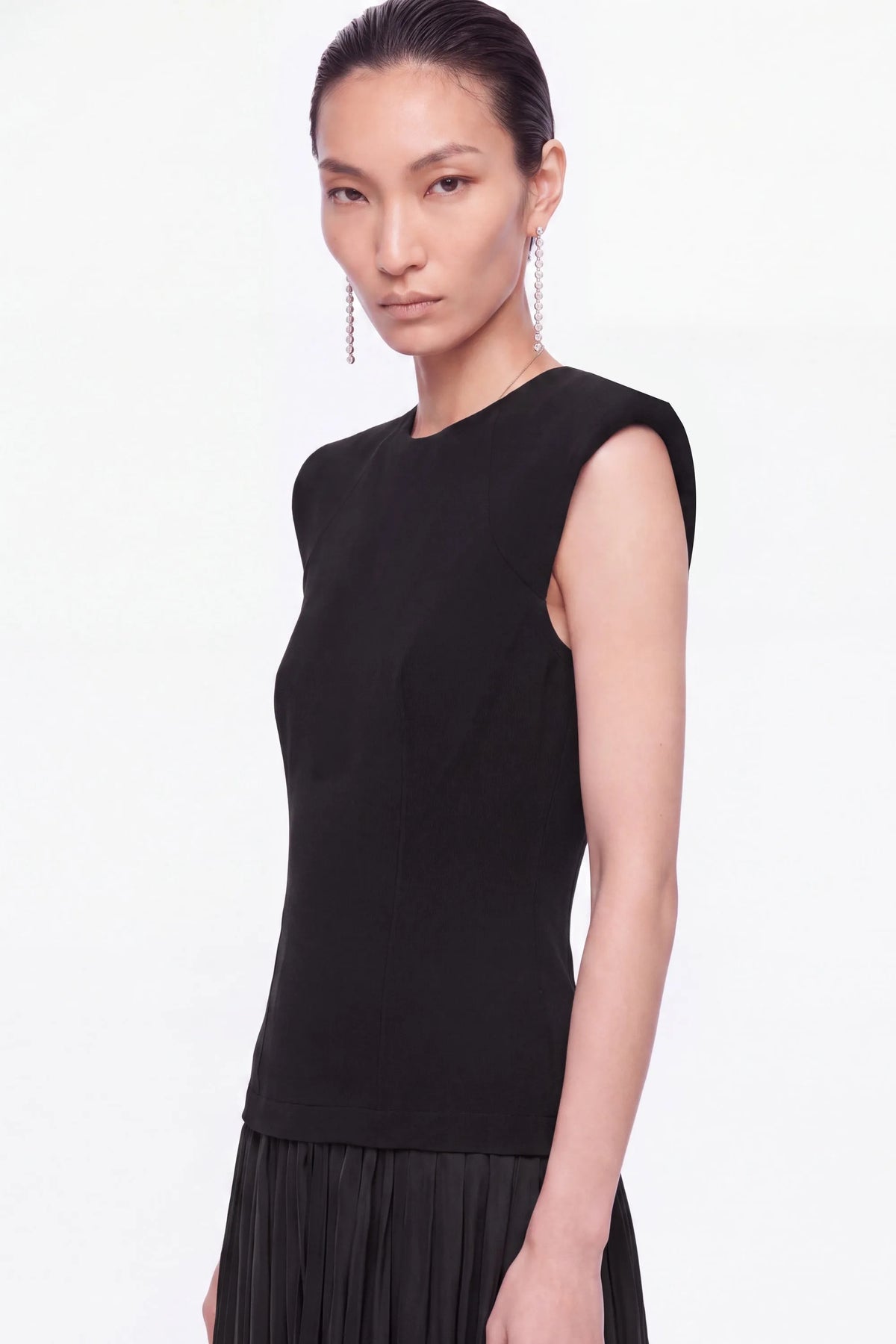 Nocturne Black Women Cap Sleeve Bubble Hem Dress SKU: N27KN2844_0002 Image 02