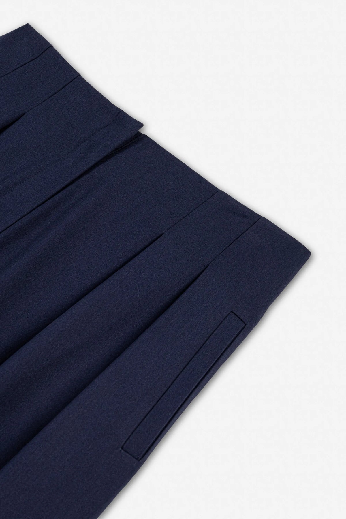 Nocturne Navy Women Double Pleat Belted Trousers SKU: N27KN3568_0009 Image 07