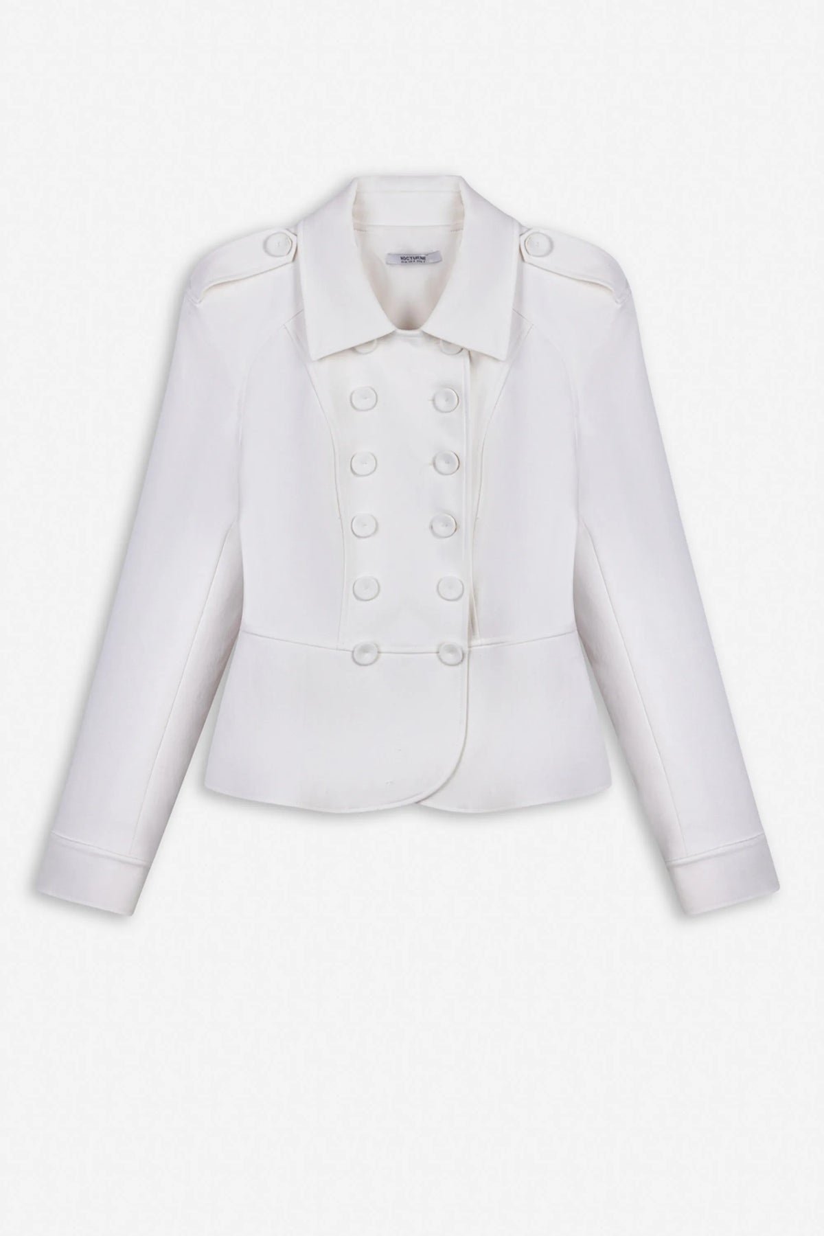 Nocturne White Women Double Breasted Epaulette Jacket SKU: N27KN5388_0001 Image 04