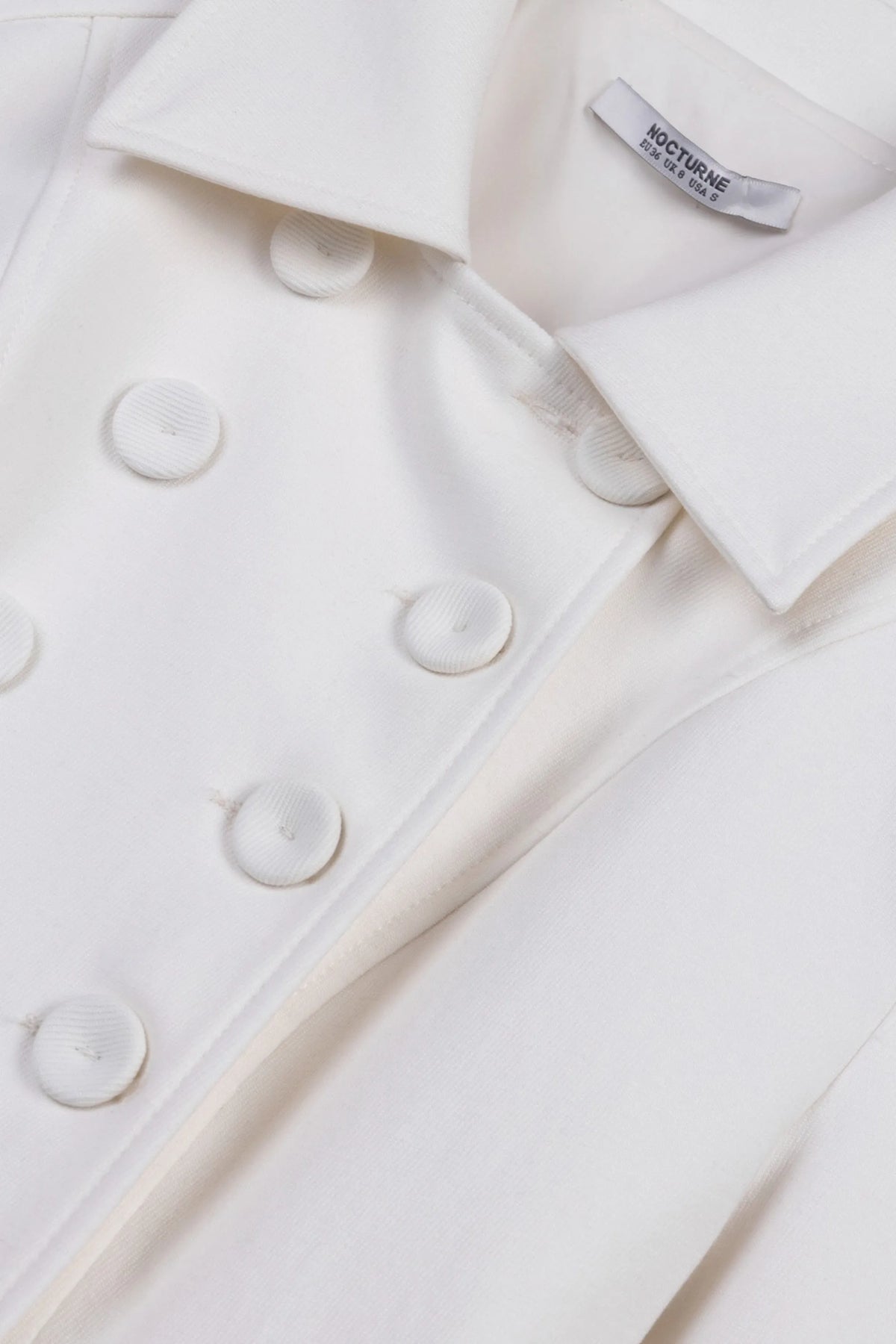 Nocturne White Women Double Breasted Epaulette Jacket SKU: N27KN5388_0001 Image 06