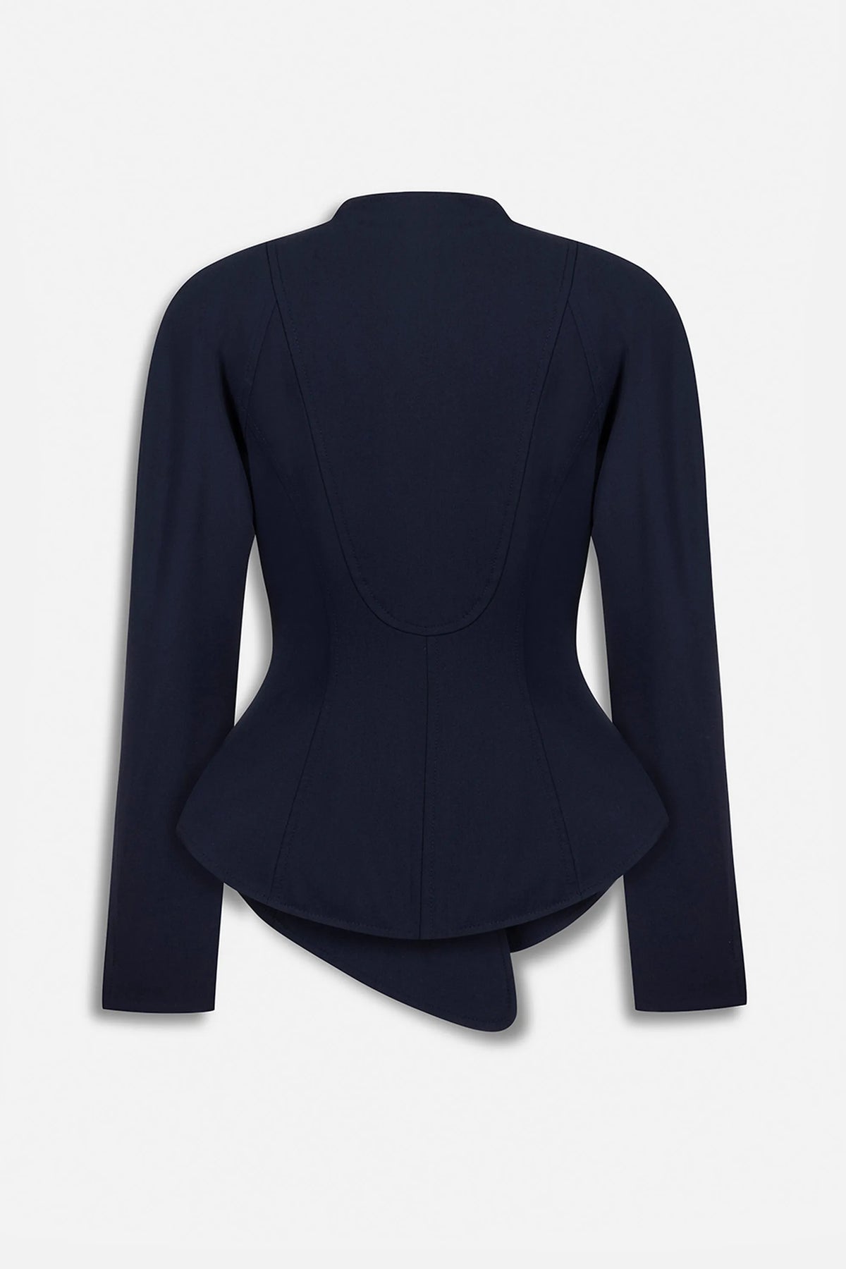 Nocturne Navy Women Double Breasted Stand Collar Jacket SKU: N27KN5405_0009 Image 06