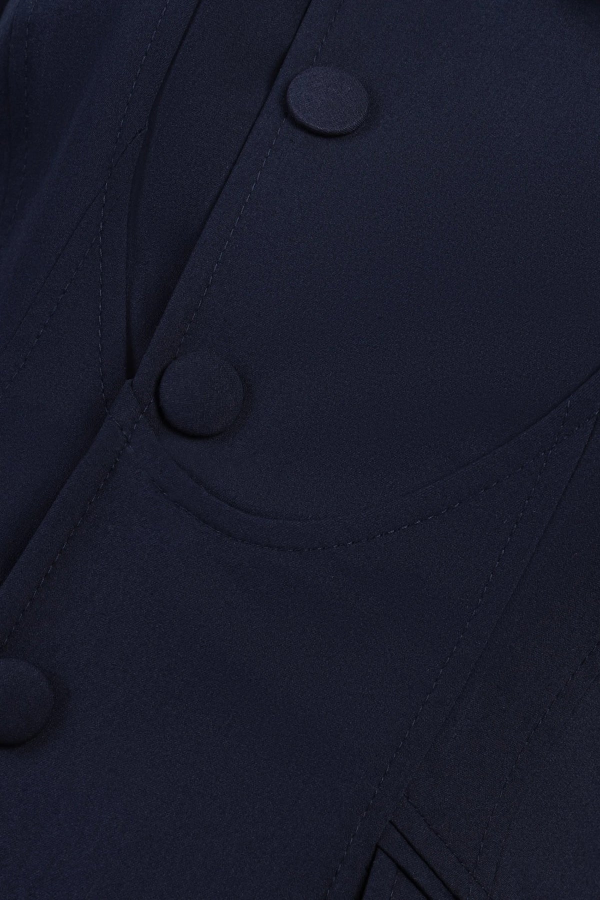 Nocturne Navy Women Double Breasted Stand Collar Jacket SKU: N27KN5405_0009 Image 07
