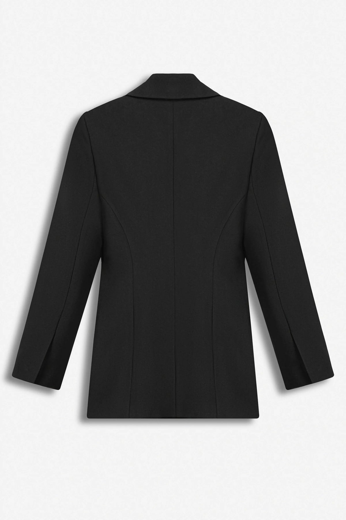 Nocturne Black Women Padded Shoulder Double Breasted Jacket SKU: N27KN5425_0002 Image 02