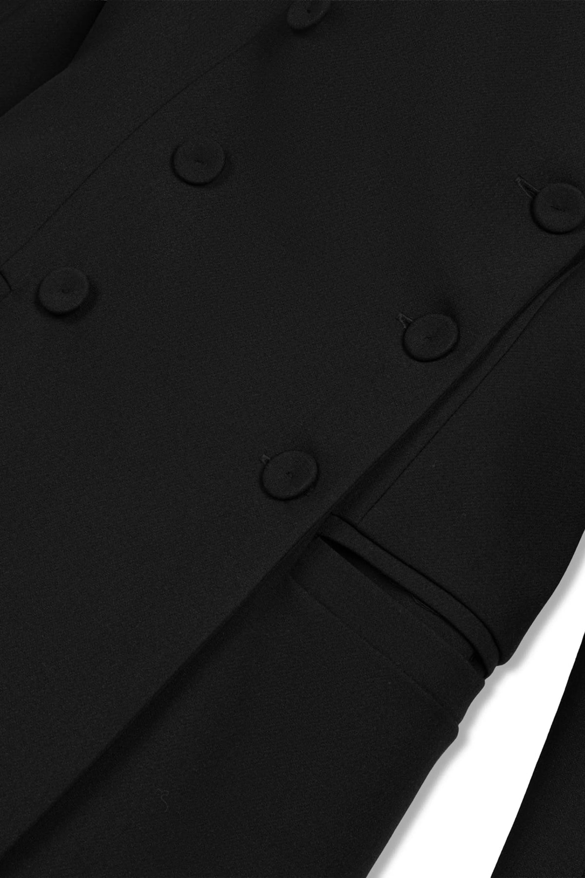 Nocturne Black Women Padded Shoulder Double Breasted Jacket SKU: N27KN5425_0002 Image 03