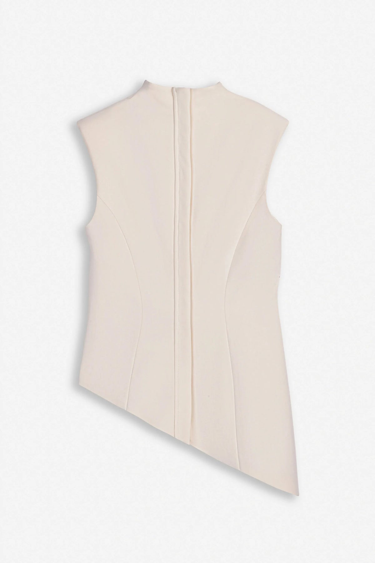 Nocturne Off-White Women Padded-Shoulder Asymmetric Blouse SKU: N27KN6265_0014 Image 06