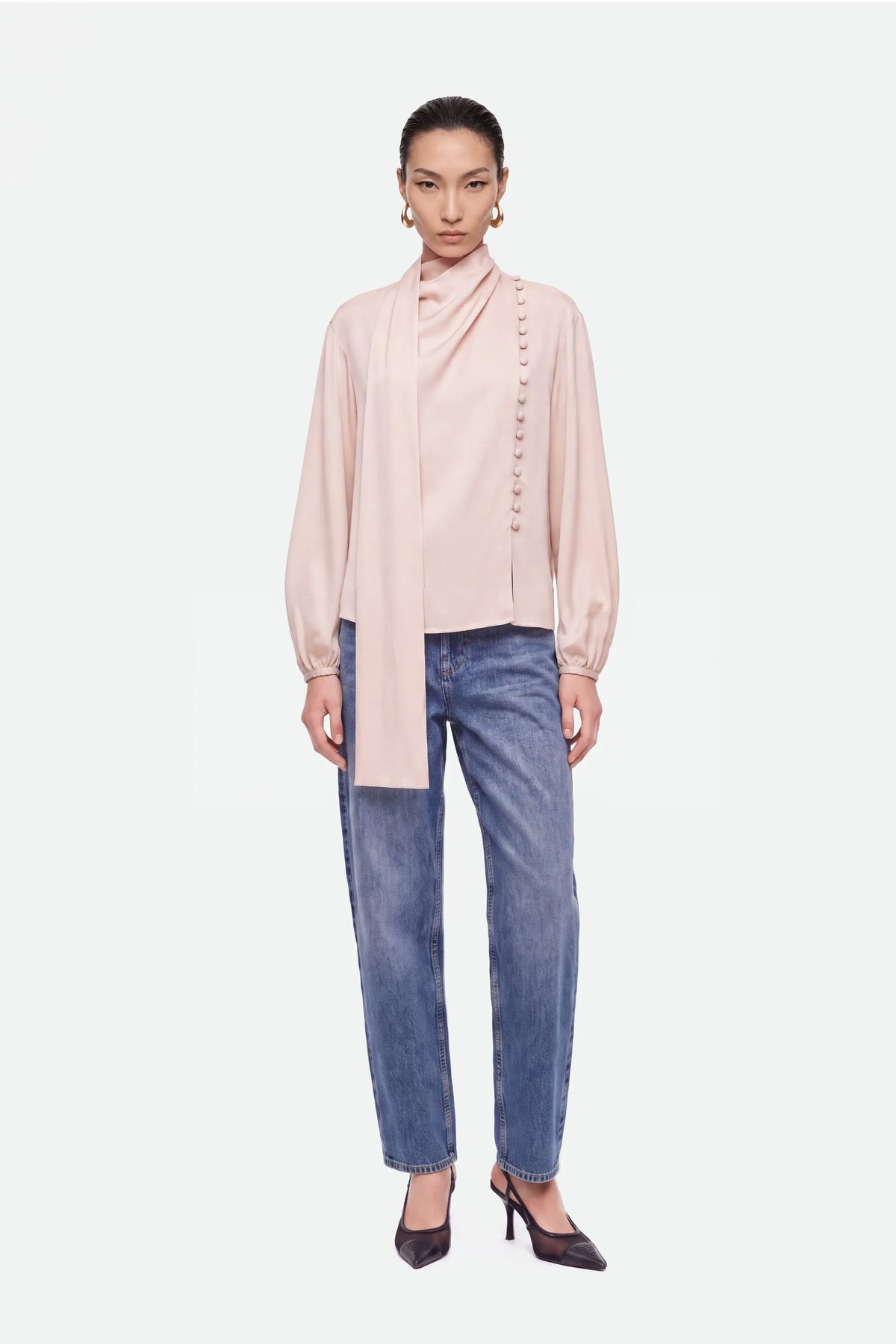 Nocturne Off-White Women Shawl Collar Blouse SKU: N27KN6273_0014 Image 01