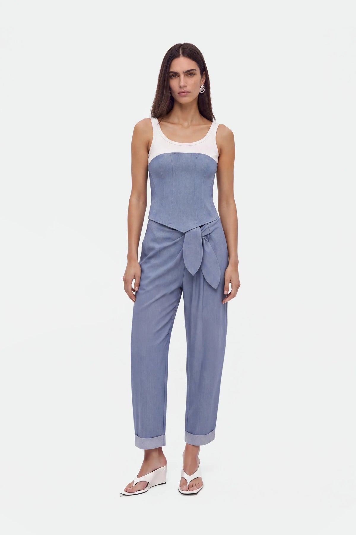Nocturne Blue Women Corset Detail Blouse SKU: N27KN6274_0011 Image 01