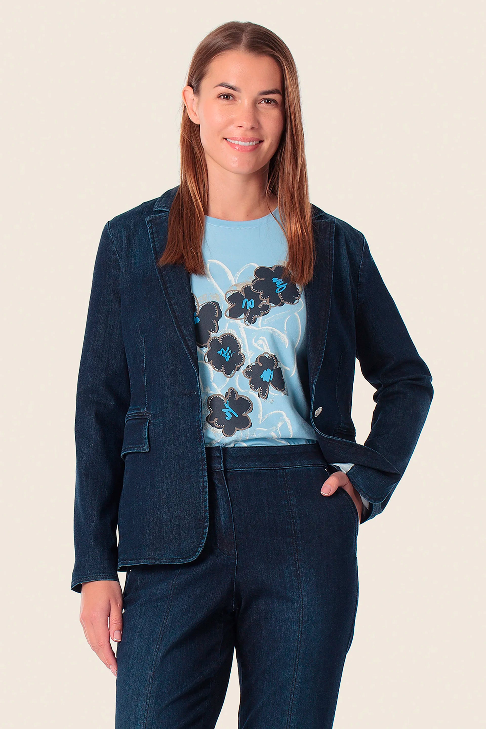 Gerry Weber Blue Dark Denim 0 Navy Blue Blazer SKU: N60152_397 Image 01