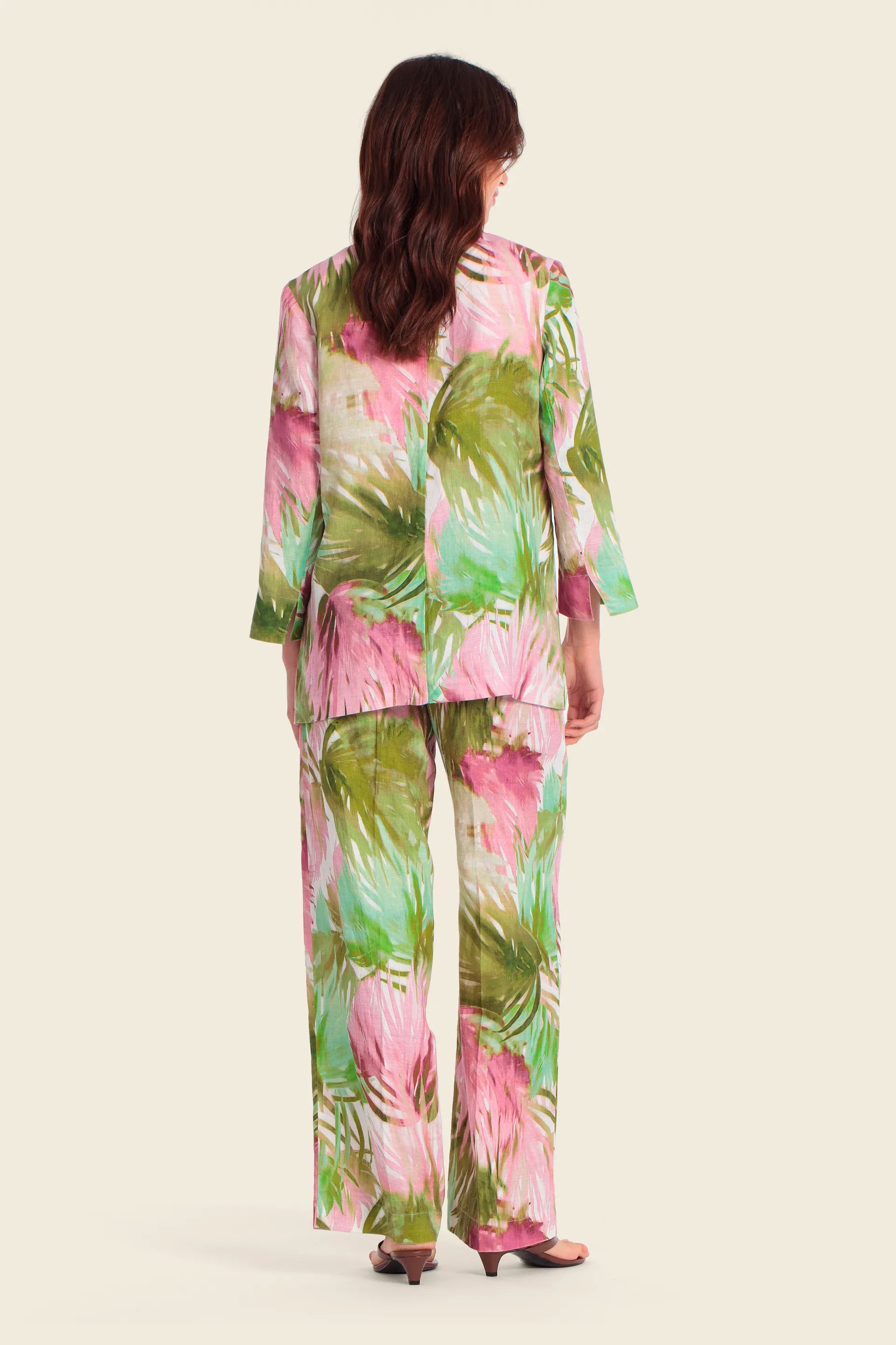 Gerry Weber Palm Print 0 100% Linen Printed Blazer SKU: N60158_630 Image 04