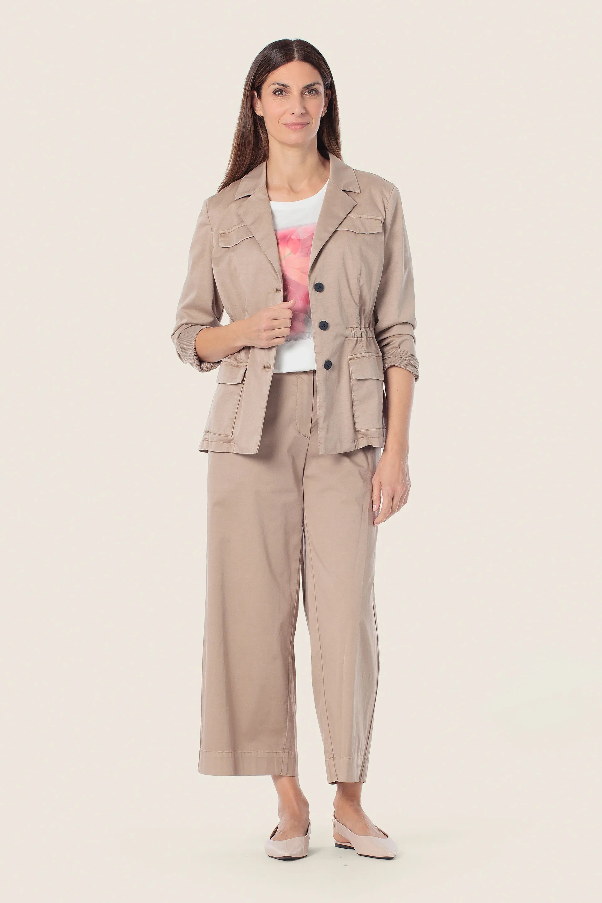 Gerry Weber Beige Camel 0 Beige Blazer With Pockets SKU: N60163_144 Image 03