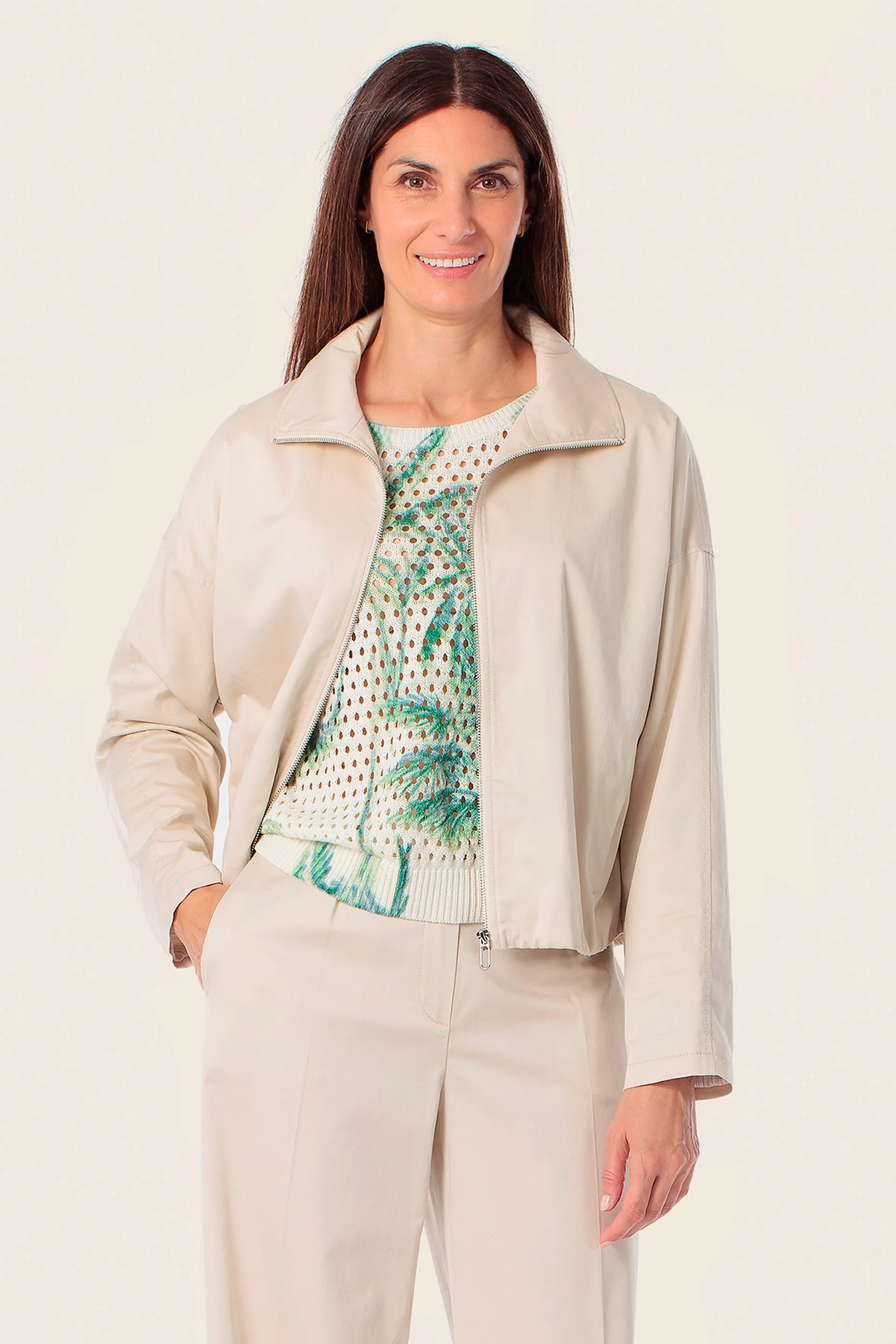 Gerry Weber Beige Sand 0 Sporty Style Jacket SKU: N60170_129 Image 01