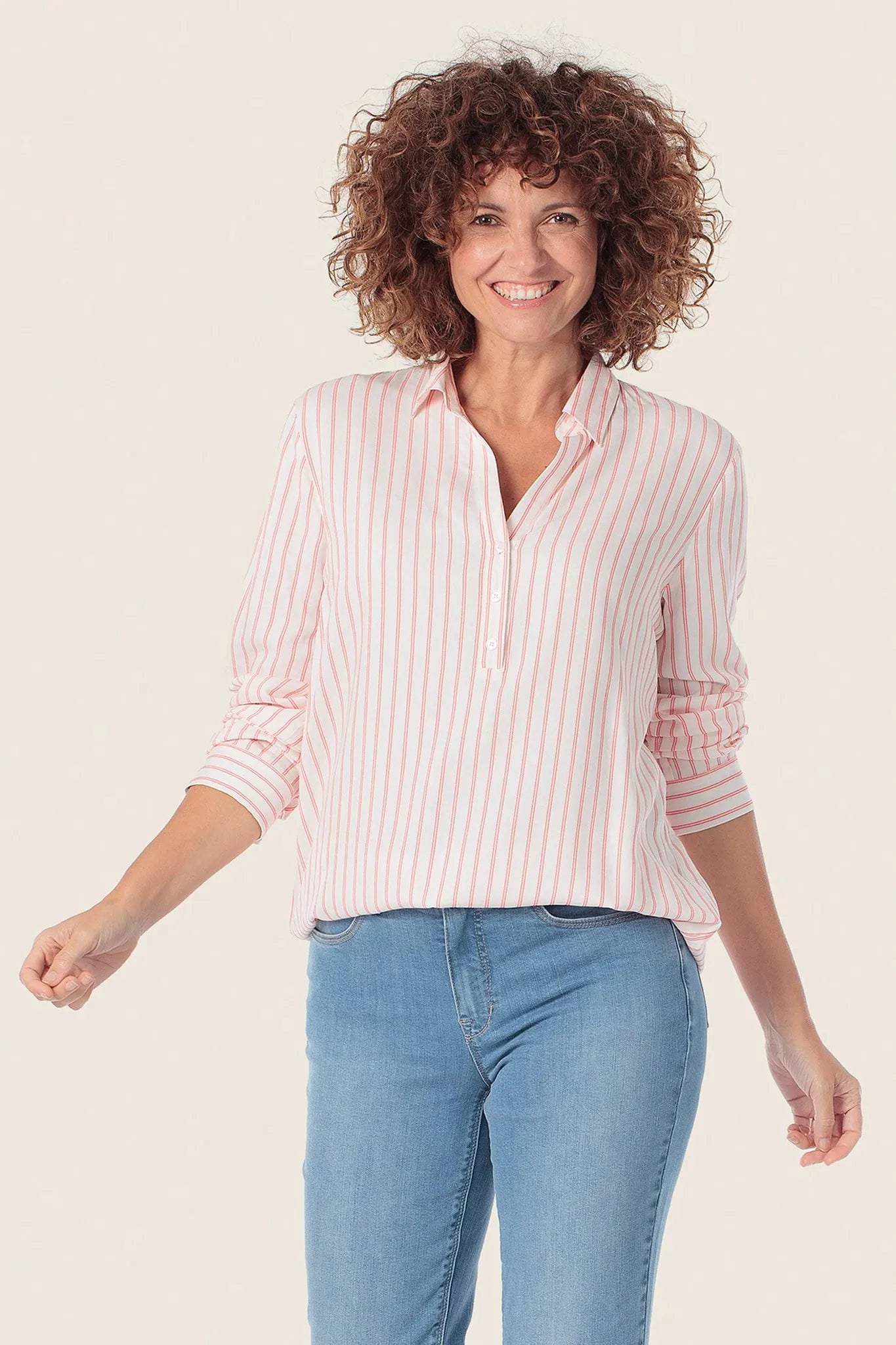 Gerry Weber Pink Sorbet Women Striped Blouse SKU: N60463_323 Image 03