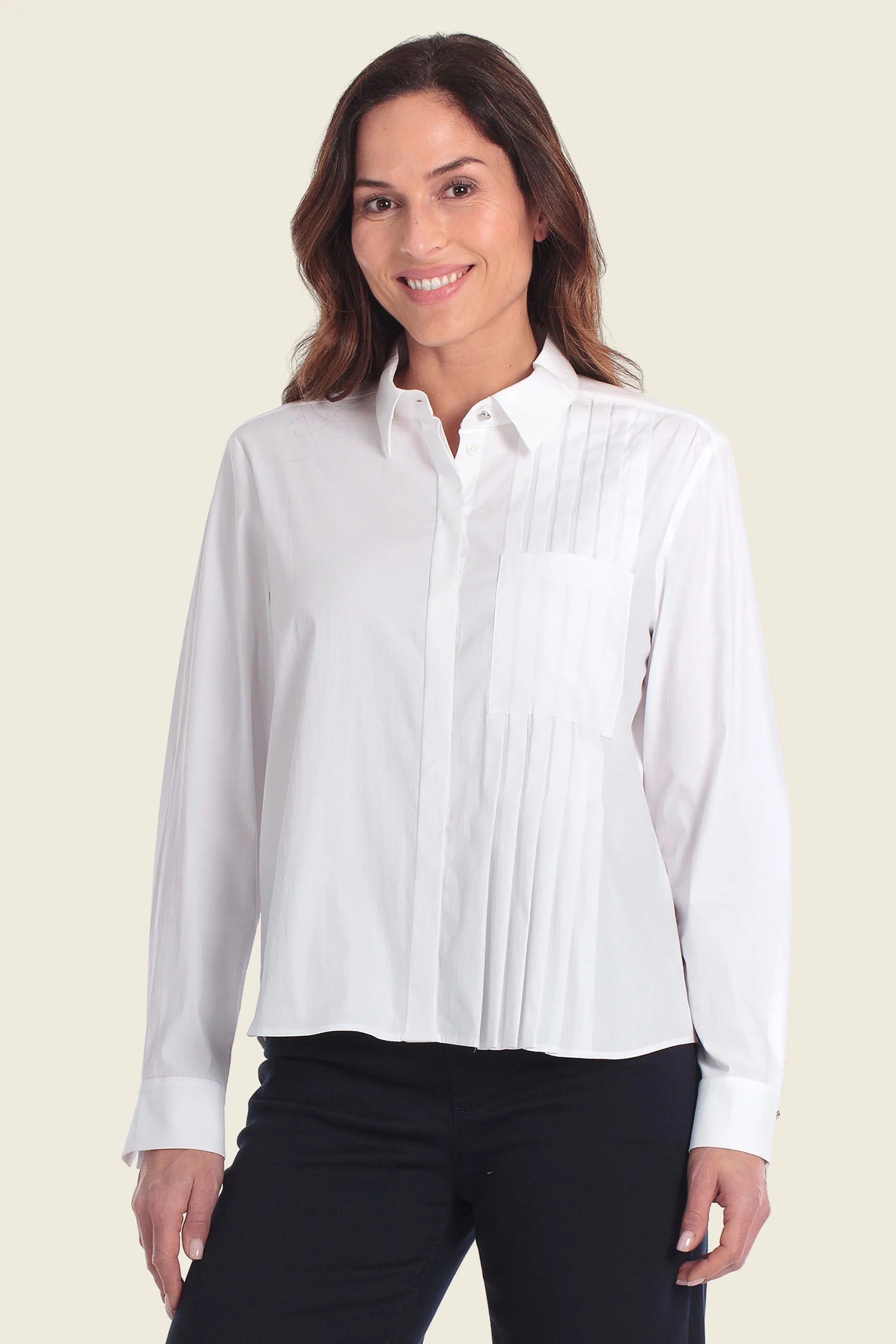 Gerry Weber White 0 Pleated Blouse Asymmetric SKU: N60465_102 Image 01
